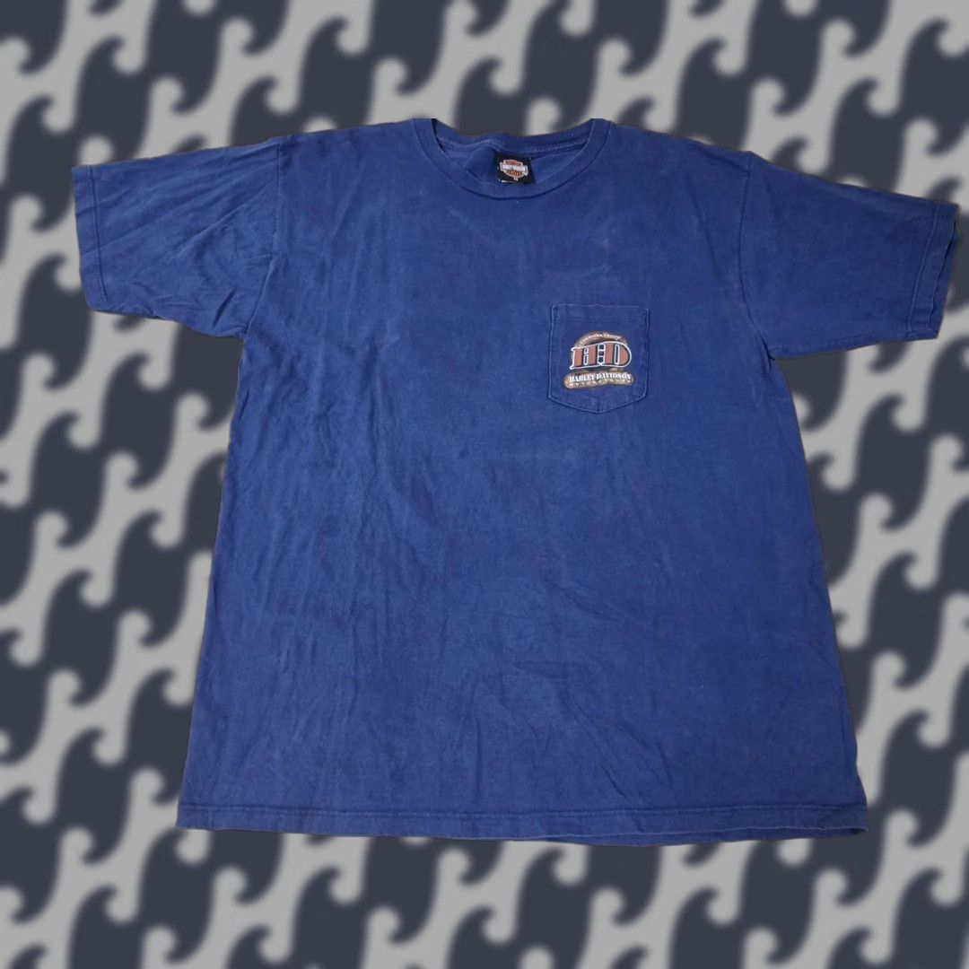 Harley Davidson Harley-Davidson Shirt Mens 2XL Blue House of Thunder Morgan Hill Motorcycle Tee Size US XXL / EU 58 / 5 - 1 Thumbnail
