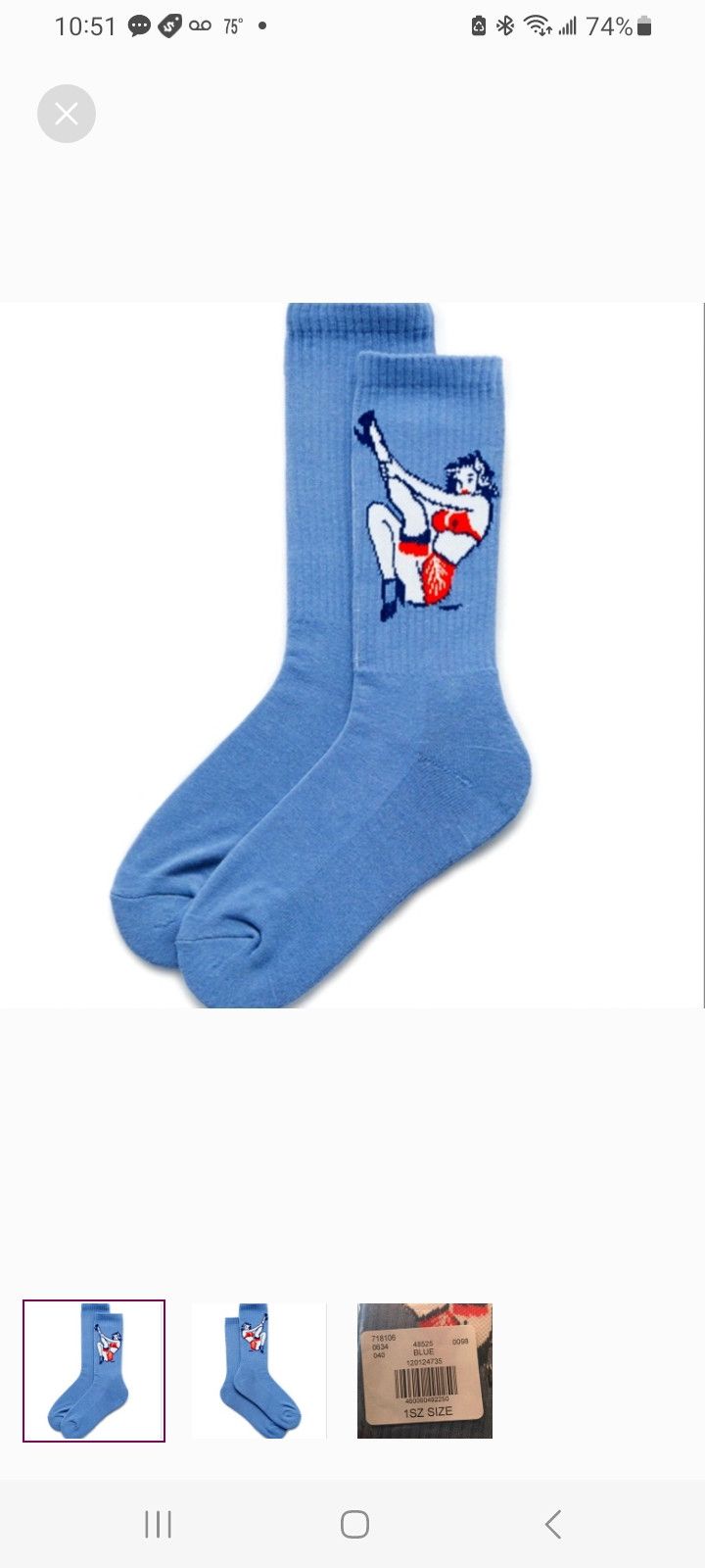 Pacsun PacSun Pin Up Crew Socks Size ONE SIZE - 1 Thumbnail