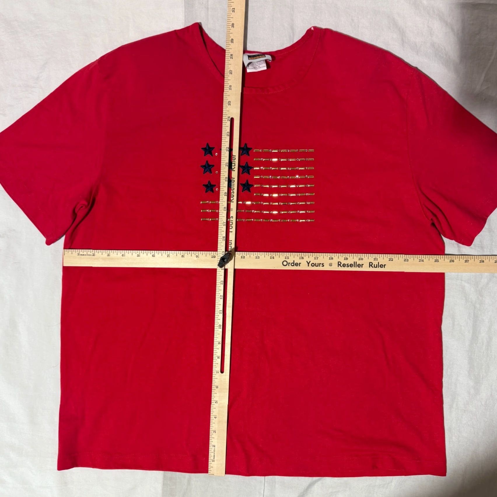 Vintage VINTAGE C.S.T Sport USA Logo Rhinestone Red Short Sleeve T-Shirt 3XL Womens Shirt Size XXL / US 16-18 / IT 52-54 - 5 Thumbnail