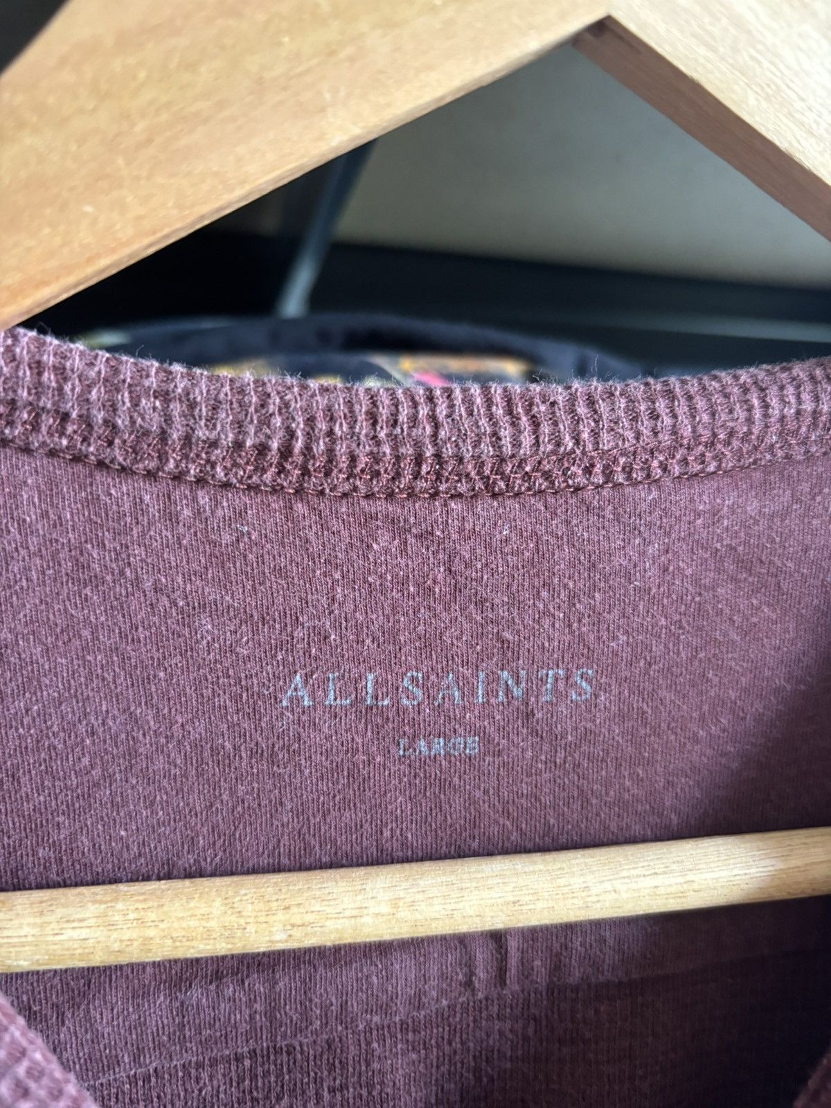 Allsaints Allsaints Clash Logo Brown Waffle Long Sleeve T-shirt Tee Size US L / EU 52-54 / 3 - 3 Thumbnail
