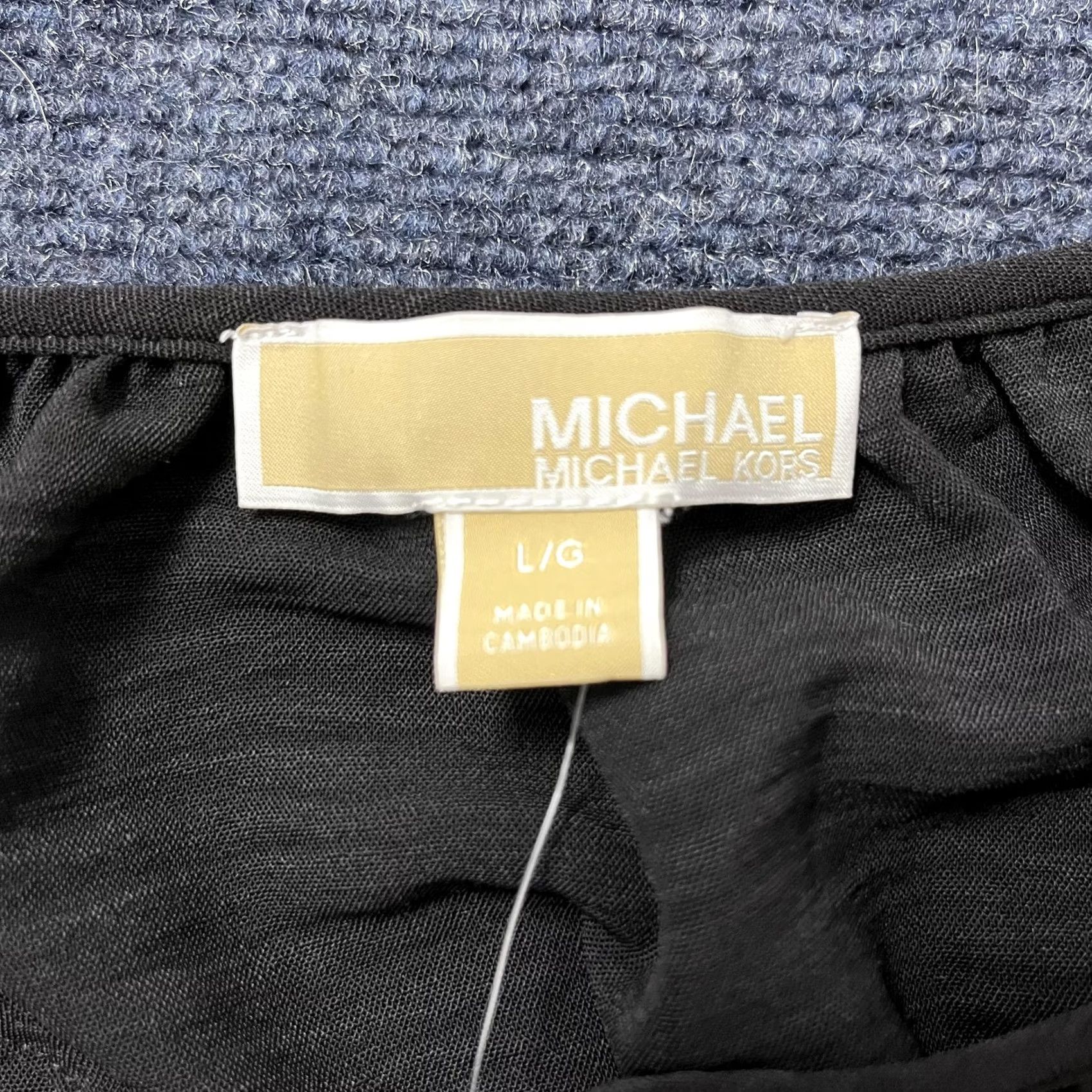 Michael Kors Michael Kors Womens Large Black Shirt Tie Neck Top 05S40U5000 Size L / US 10 / IT 46 - 4 Thumbnail