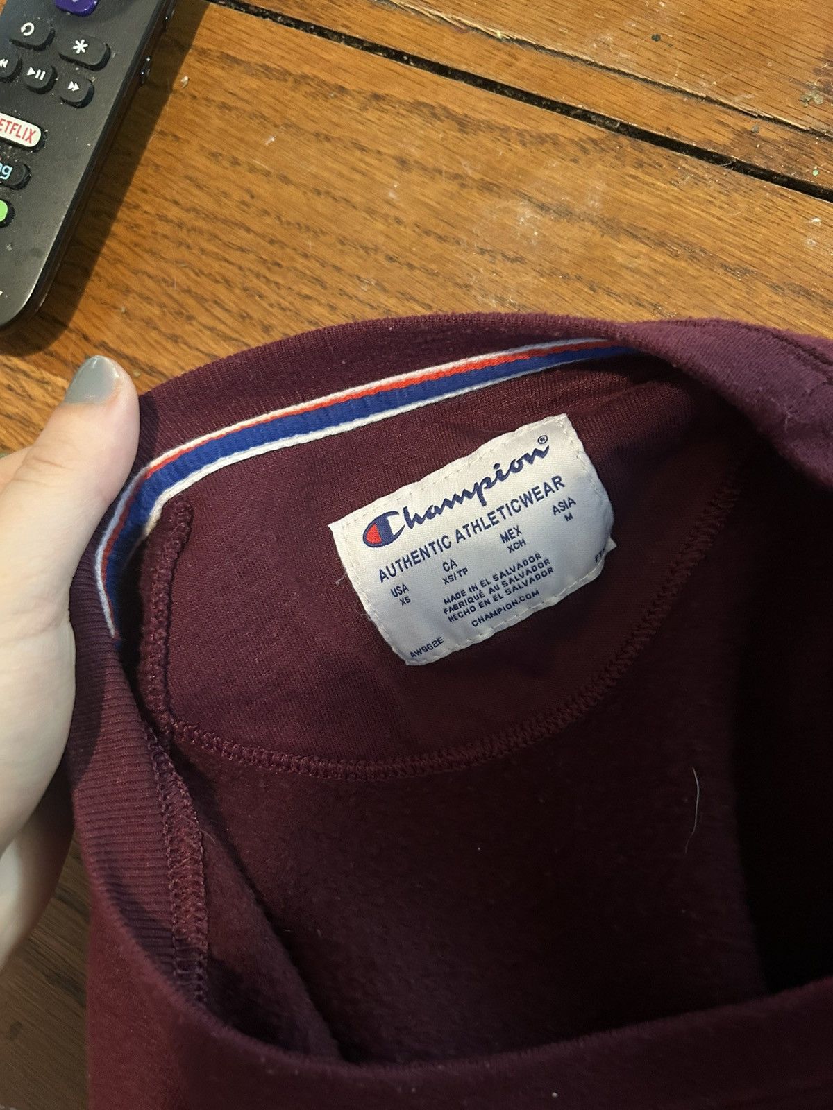 Champion CHAMPION Sweatshirt XS Pullover Maroon Crew Neck Fleece Size XS / US 0-2 / IT 36-38 - 4 Thumbnail