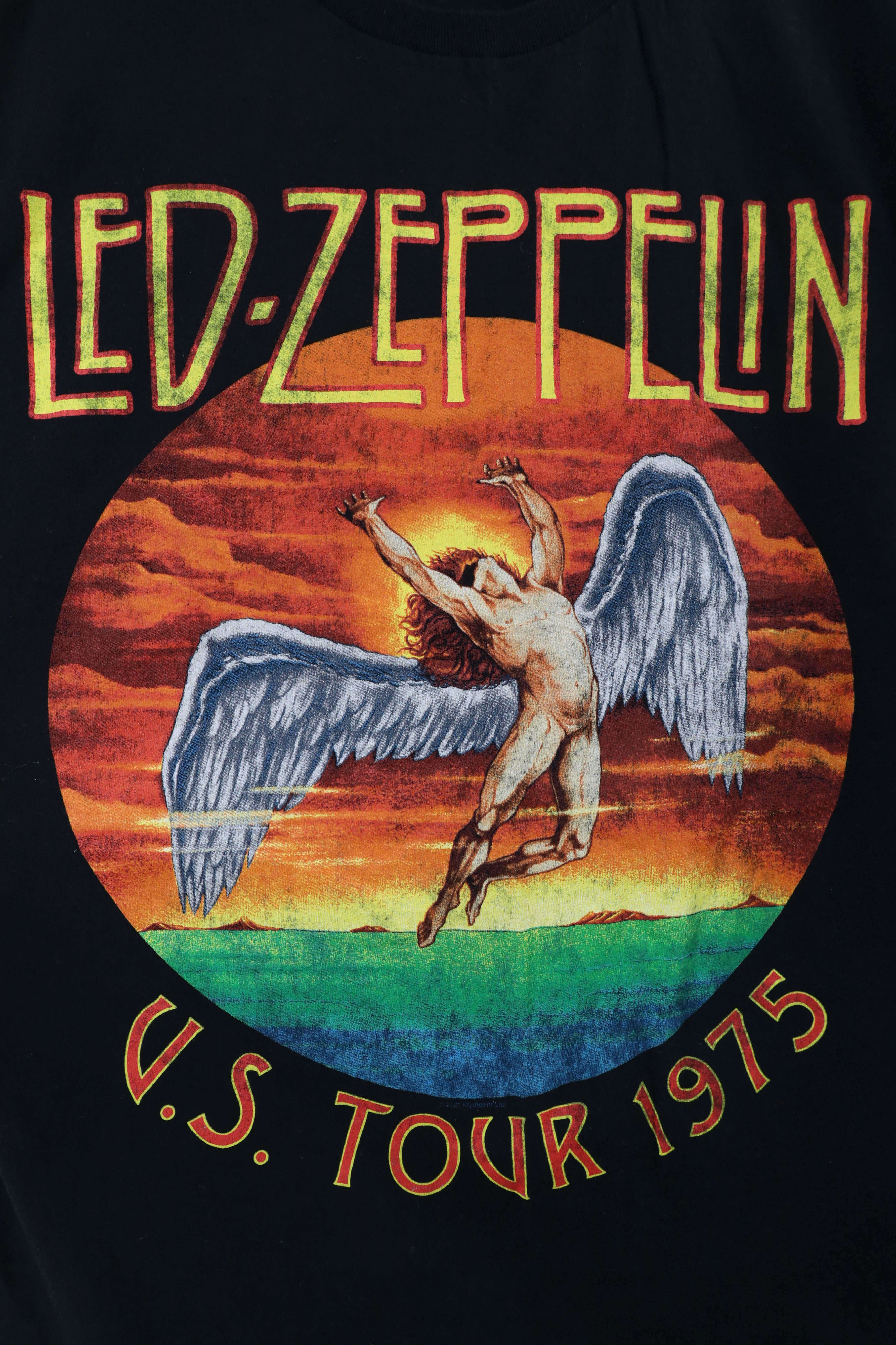 Vintage Retro Icarus US Tour 1975 Led Zeppelin Band T-Shirt Black Size US L / EU 52-54 / 3 - 4 Thumbnail