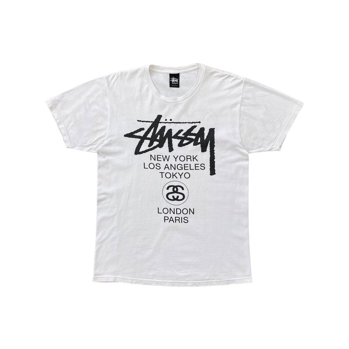 Stussy Big Logo New York Angeles Tokyo London Paris T-Shirt