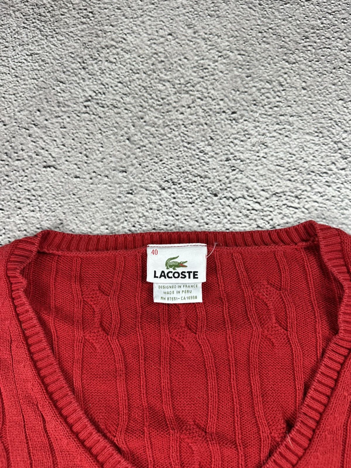 Lacoste Vintage Lacoste Knitwear V-Neck Striped Sweater Old Money Size M / US 6-8 / IT 42-44 - 10 Thumbnail