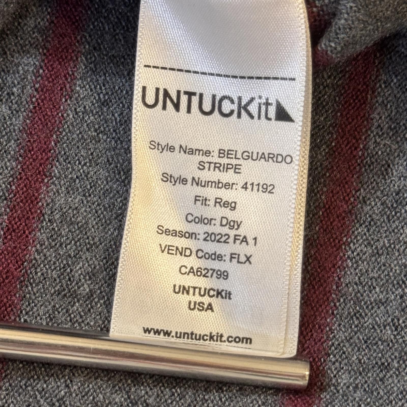 UNTUCKit UNTUCKit Sweater Men's Large Belguardo Stripe Merino Wool Size US L / EU 52-54 / 3 - 10 Thumbnail