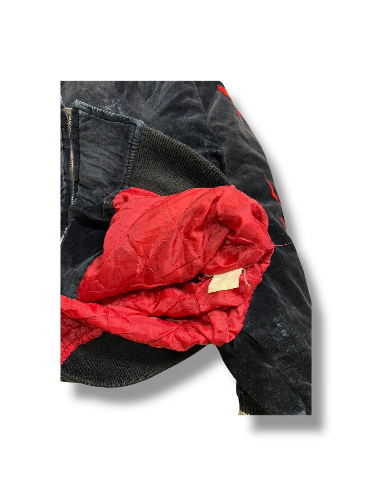 Vintage Vintage Velvet Devil Souvenir Jacket — Black / Red Flames Size US M / EU 48-50 / 2 - 14 Thumbnail