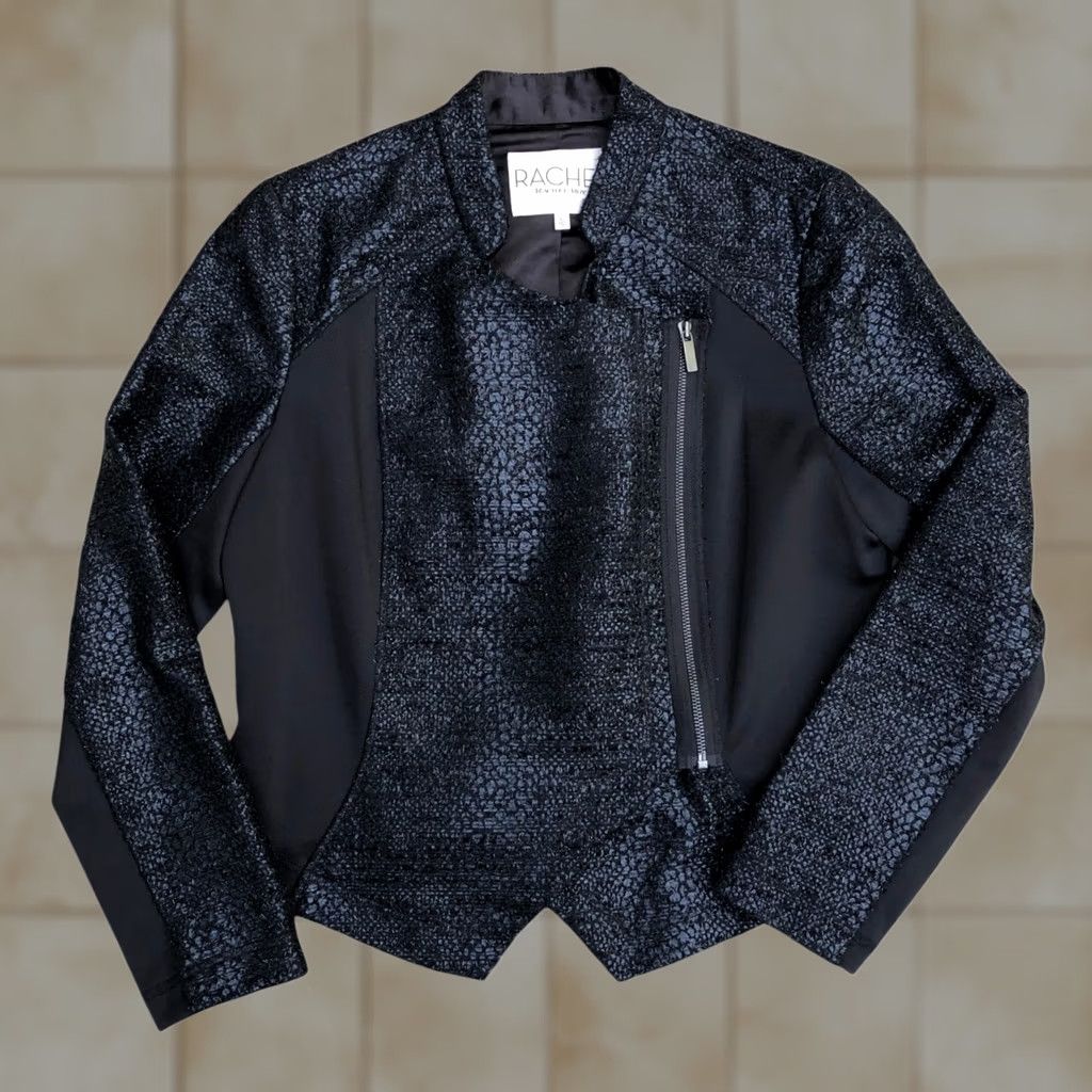 Vintage Rachel Roy Jacket Womens XL Black Motorcycle Women Full Zip Bike Size XL / US 12-14 / IT 48-50 - 1 Thumbnail