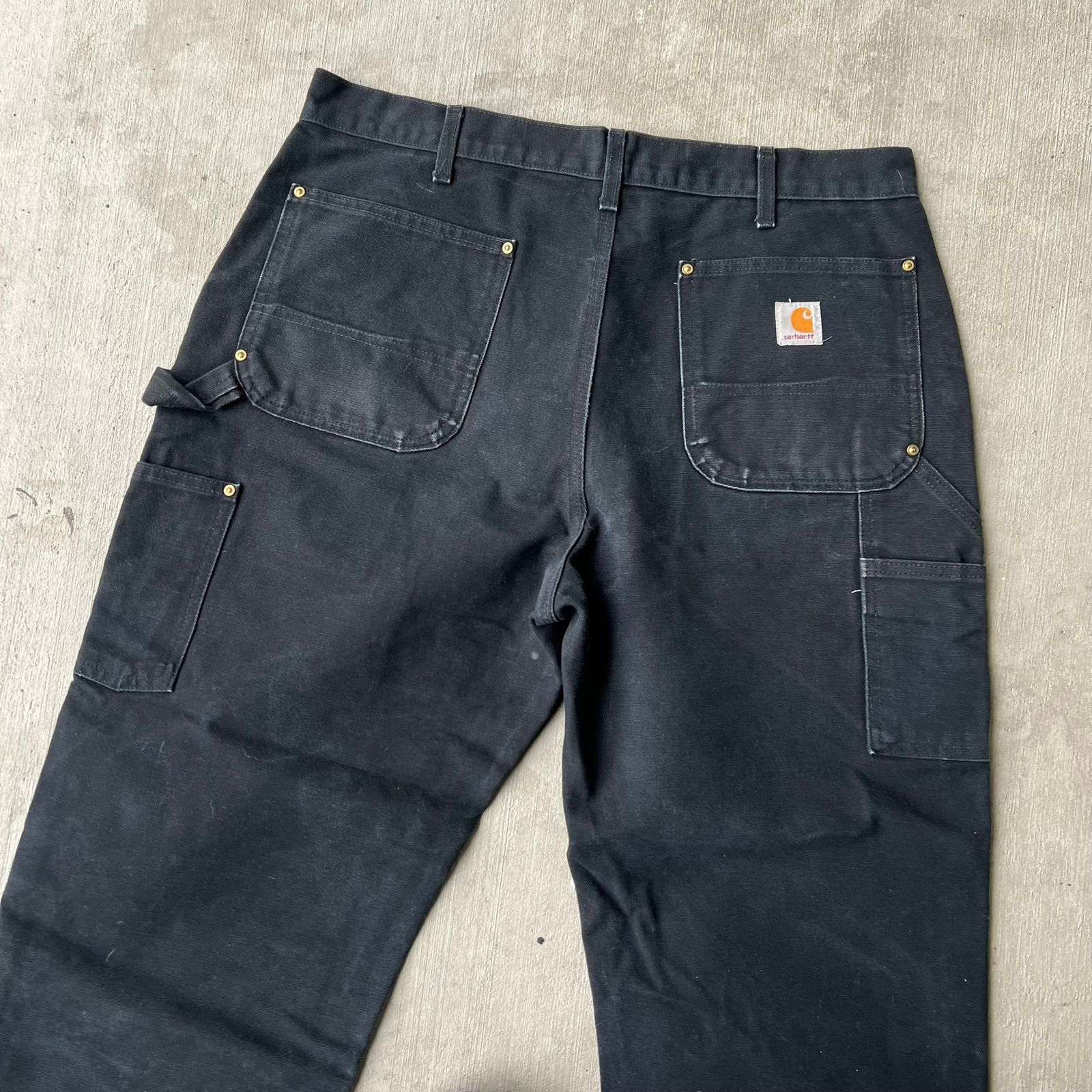 Carhartt × Vintage Carhartt black CUT double knee work wear carpenter pants Size US 35 - 5 Thumbnail