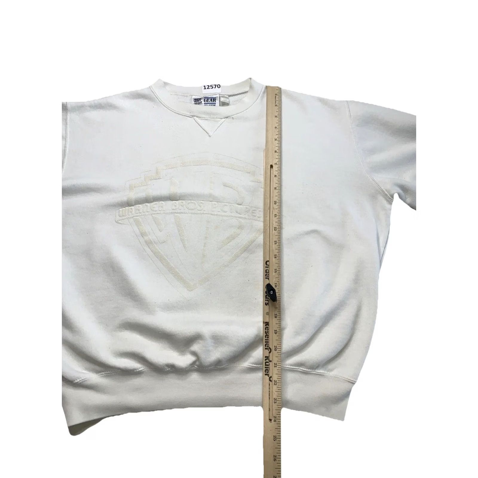 Vintage VINTAGE Warner Bros Gear For Sports 90s Crew Neck Sweatshirt Mens XL Ivory Graphic Print Pullover Sweatshirt Size US XL / EU 56 / 4 - 6 Thumbnail