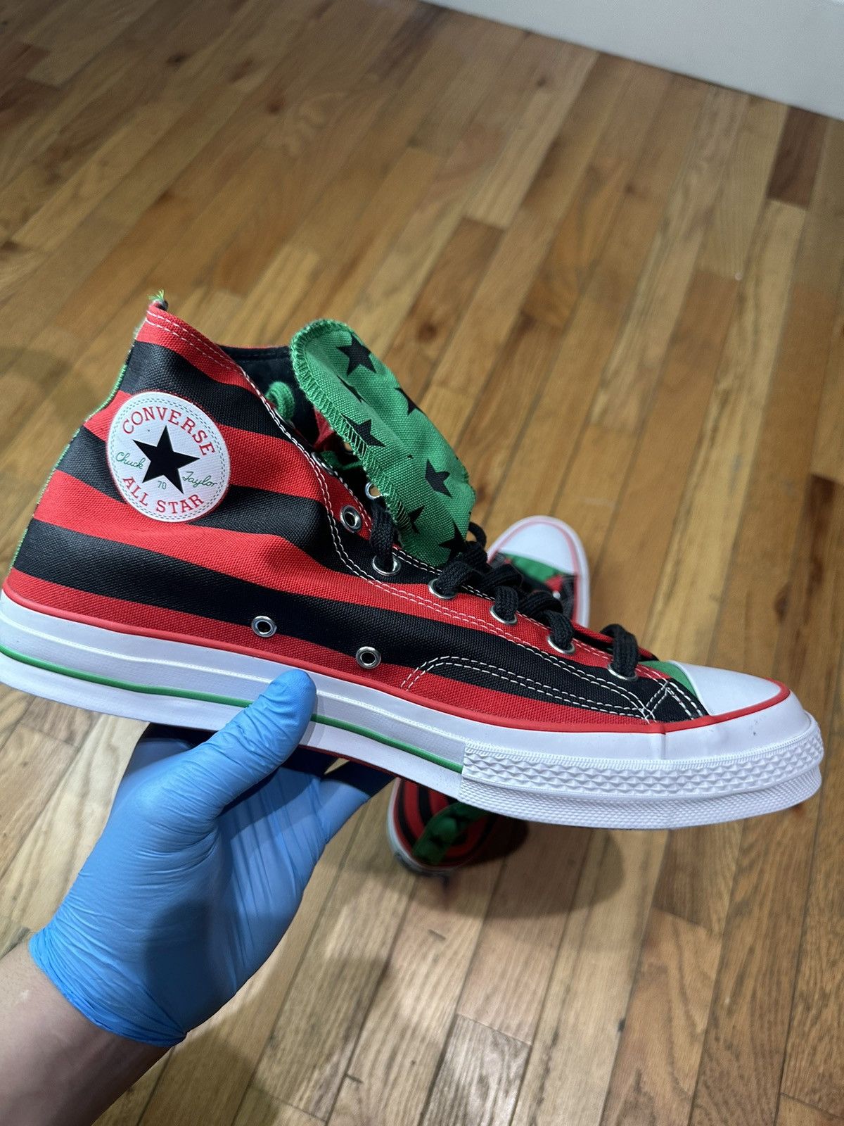 Converse Converse Denim Tears x Chuck 70 High Pan-African Flag Size US 12 / EU 45 - 3 Thumbnail