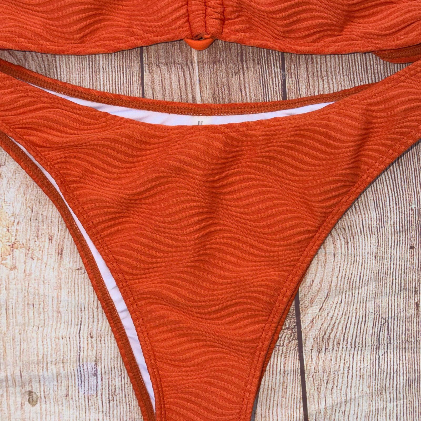 Other Zaful Large Orange Textured Bikini Set NWT Size ONE SIZE - 3 Thumbnail