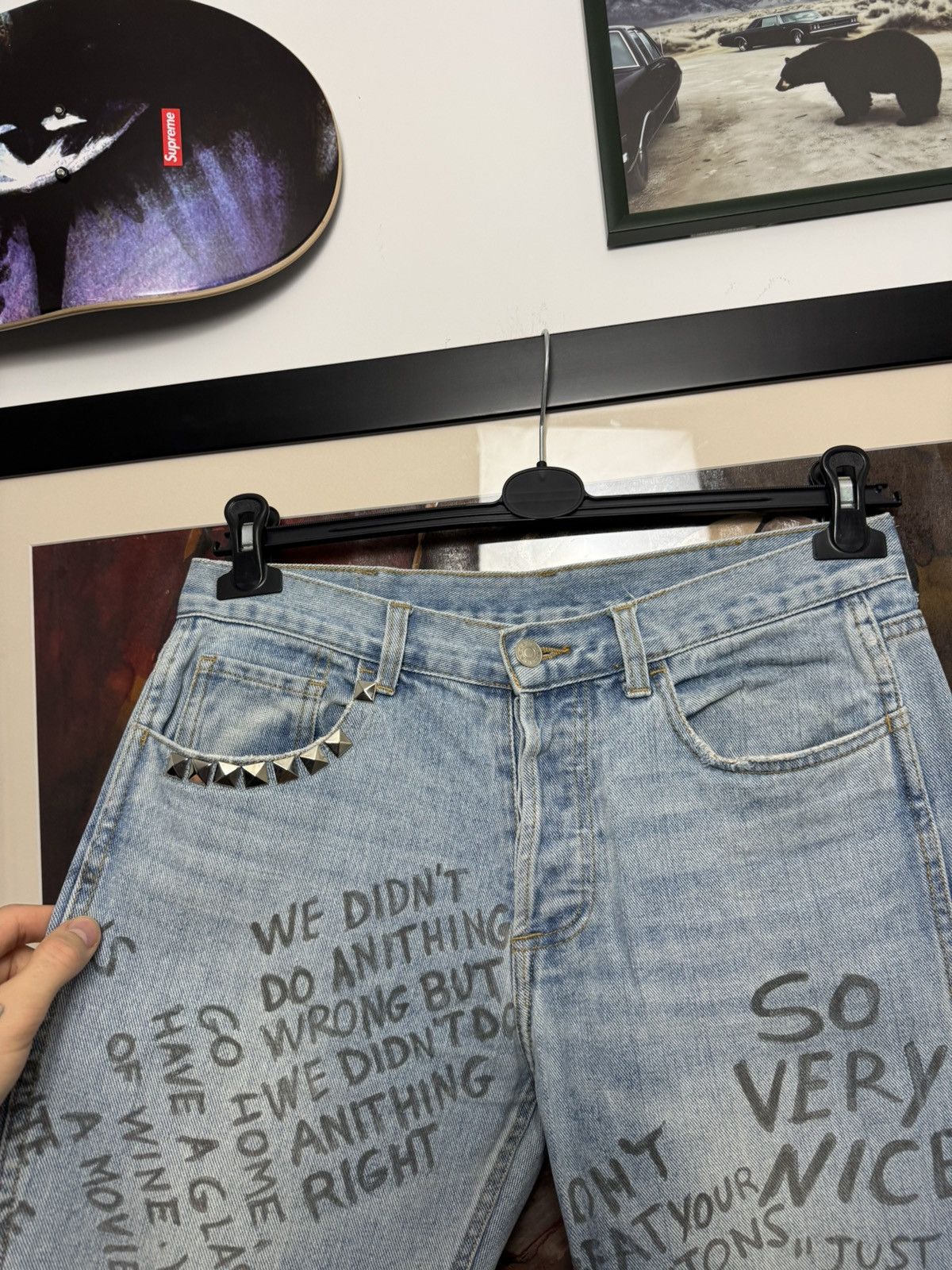 Gucci Gucci Punk Rock Scribble Denim Designer Jeans Avant Garde Size US 30 / EU 46 - 3 Thumbnail