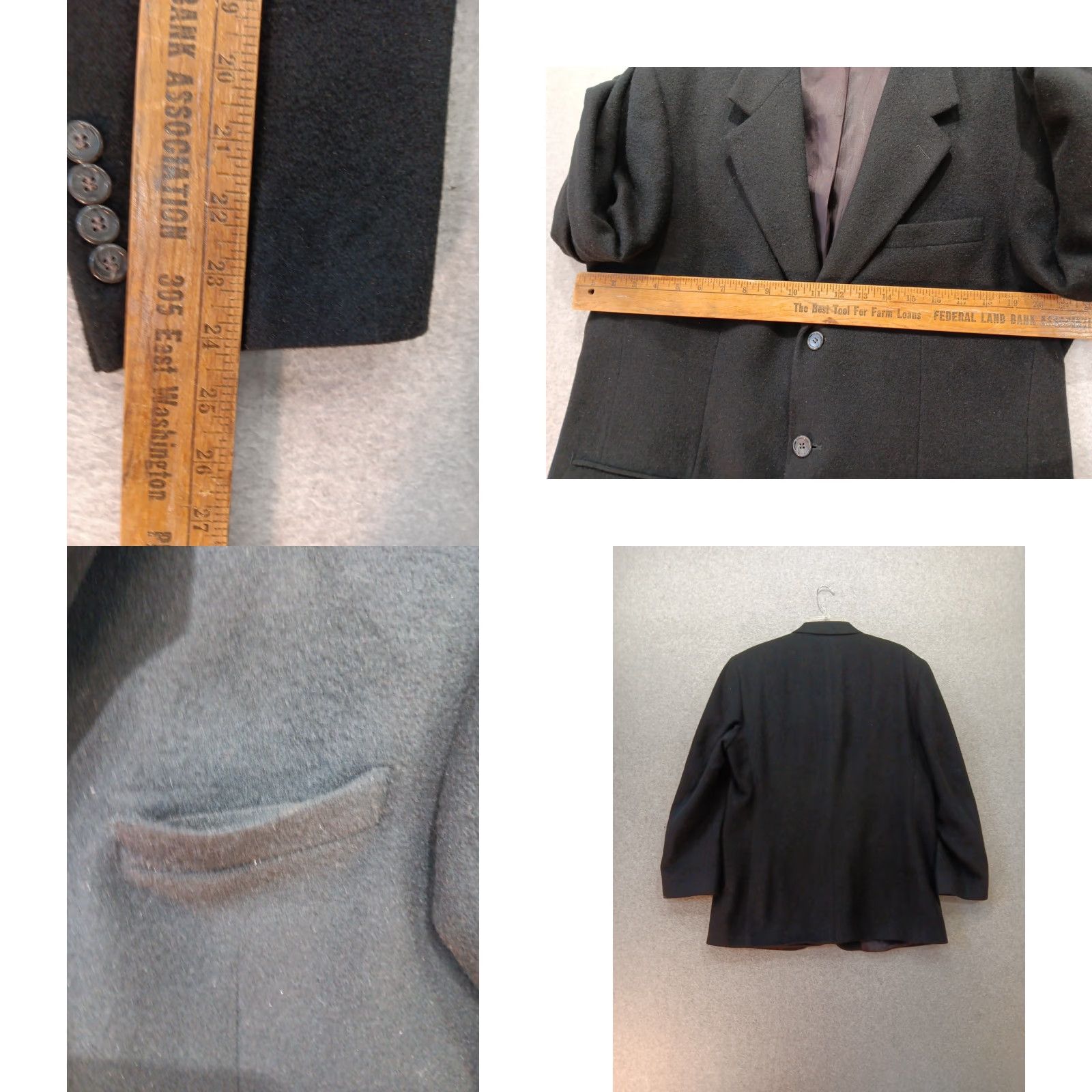 Bill Blass VINTAGE Bill Blass Black Label Blazer Sport Jacket 44R Black 100% Camel Hair USA Size 44R - 9 Thumbnail