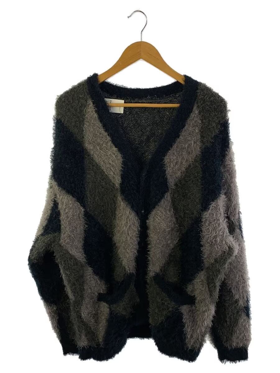Number (N)ine Number Nine FEATHER YARN ARGYLE KNIT cardigan size 4