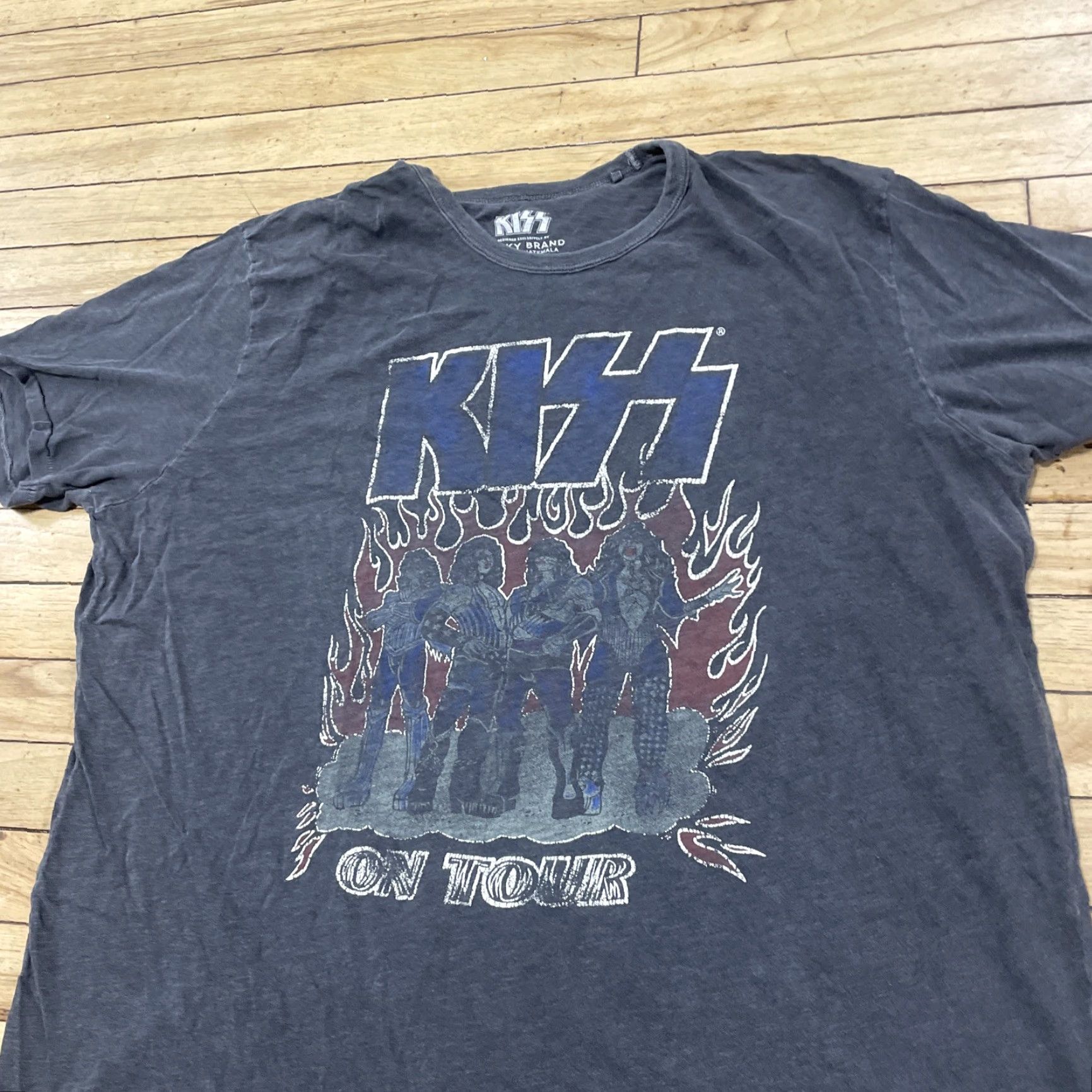 Lucky Brand KISS Lucky Brand T Shirt Men 2XL Gray Blue Graphic Tee Music Rock Band T-Shirt Size US XXL / EU 58 / 5 - 3 Thumbnail