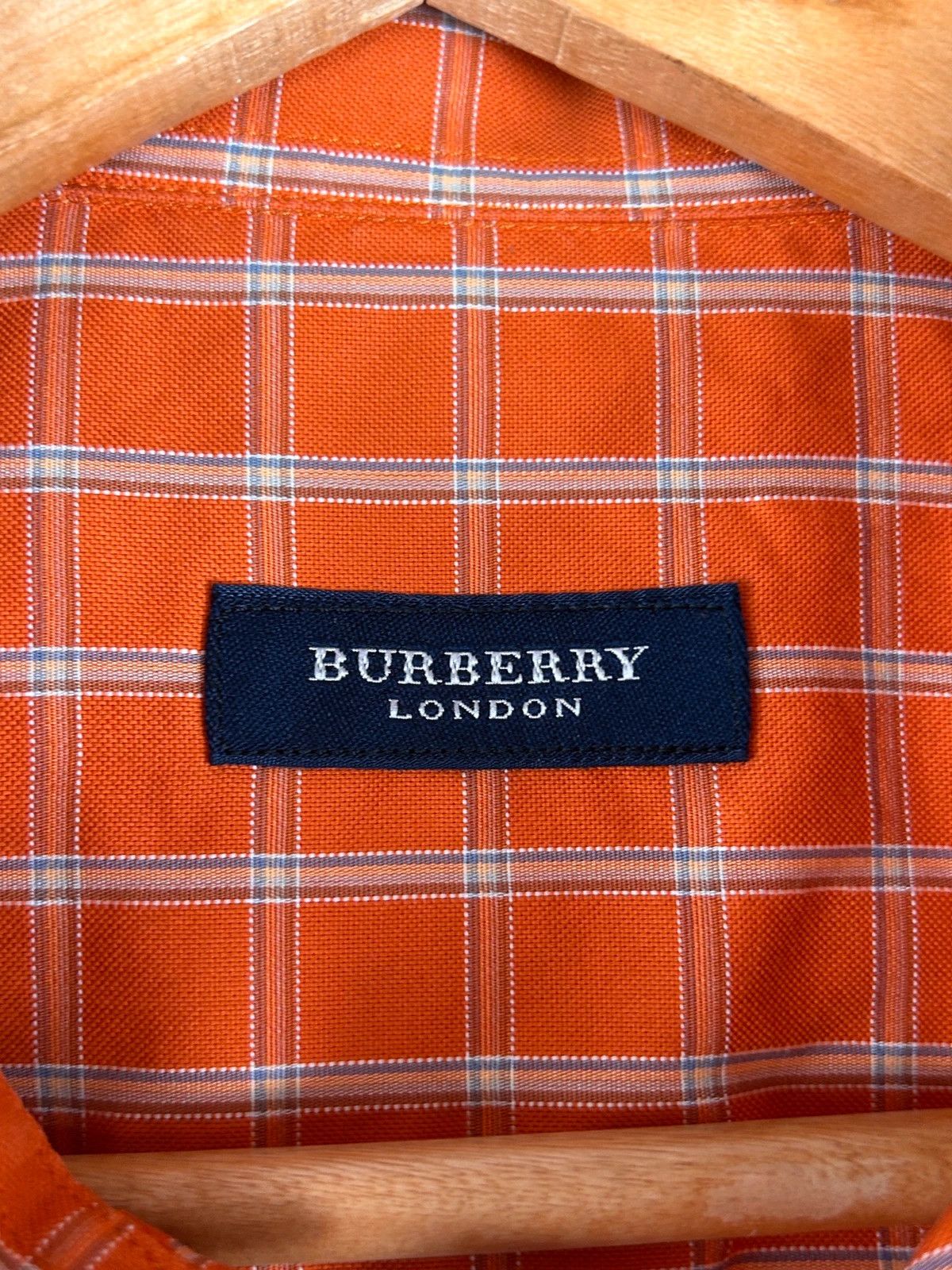 Burberry × Designer Burberry London orange checked shirt high end mini logo haft Size US M / EU 48-50 / 2 - 5 Thumbnail