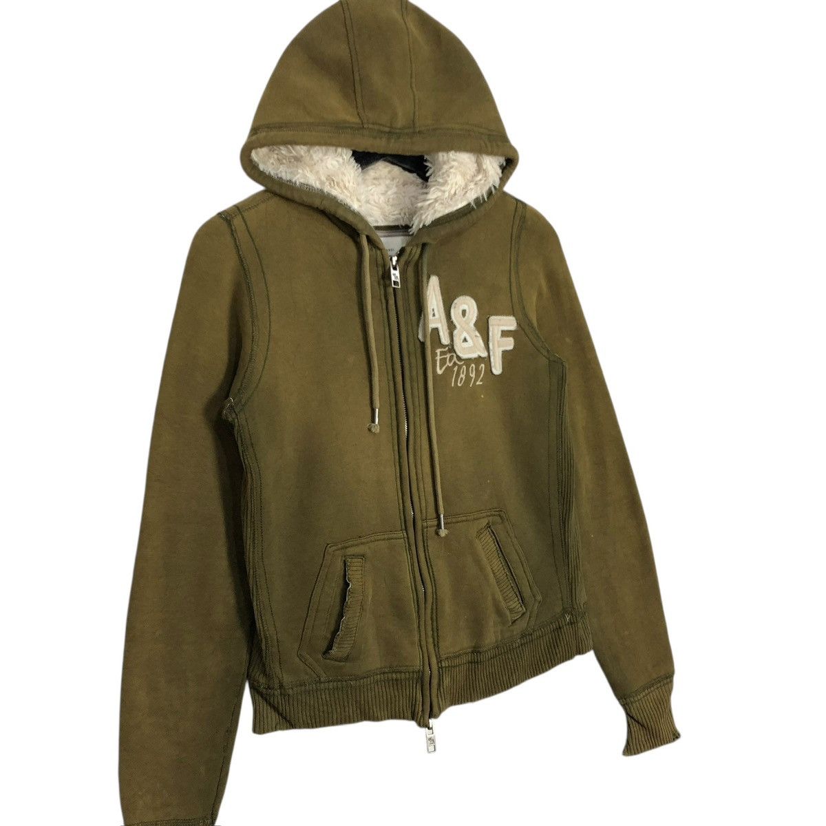 Abercrombie & Fitch Vintage Abercrombie & Fitch New York Jacket Hoodie Faux Fur Size US S / EU 44-46 / 1 - 2 Thumbnail