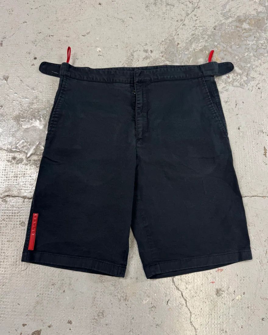 Prada × Vintage 2000s Prada Linea Rossa Navy Shorts Size US 30 / EU 46 - 1 Thumbnail