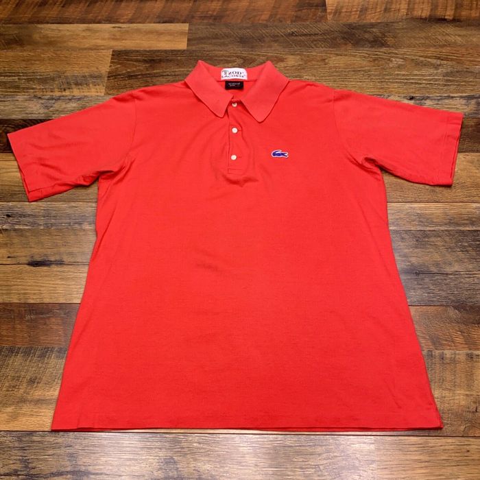 Lacoste Vintage Izod Lacoste Polo Shirt Adult Medium Red Golf