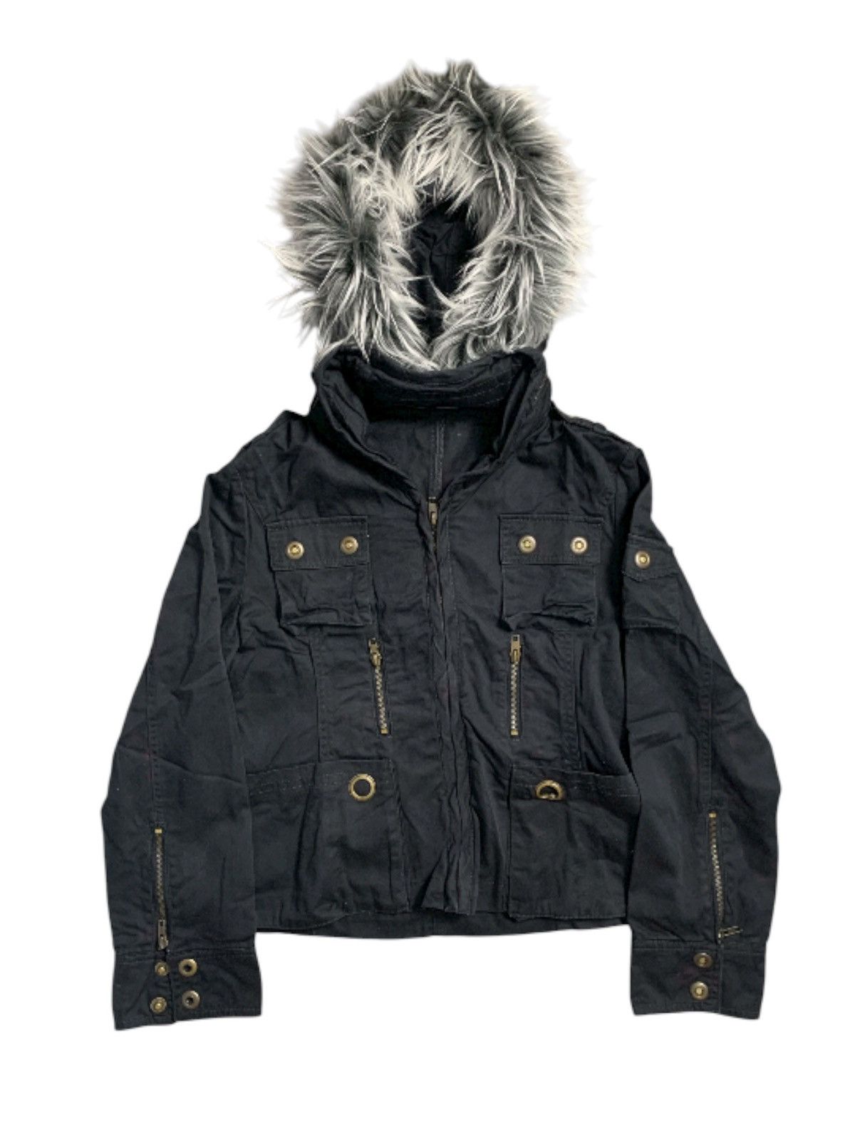 Beauty Beast PRESQUE MULTI ZIPPER FUR HOODIE JACKET IFSIX LGB GOA STYLE Size US L / EU 52-54 / 3 - 1 Thumbnail
