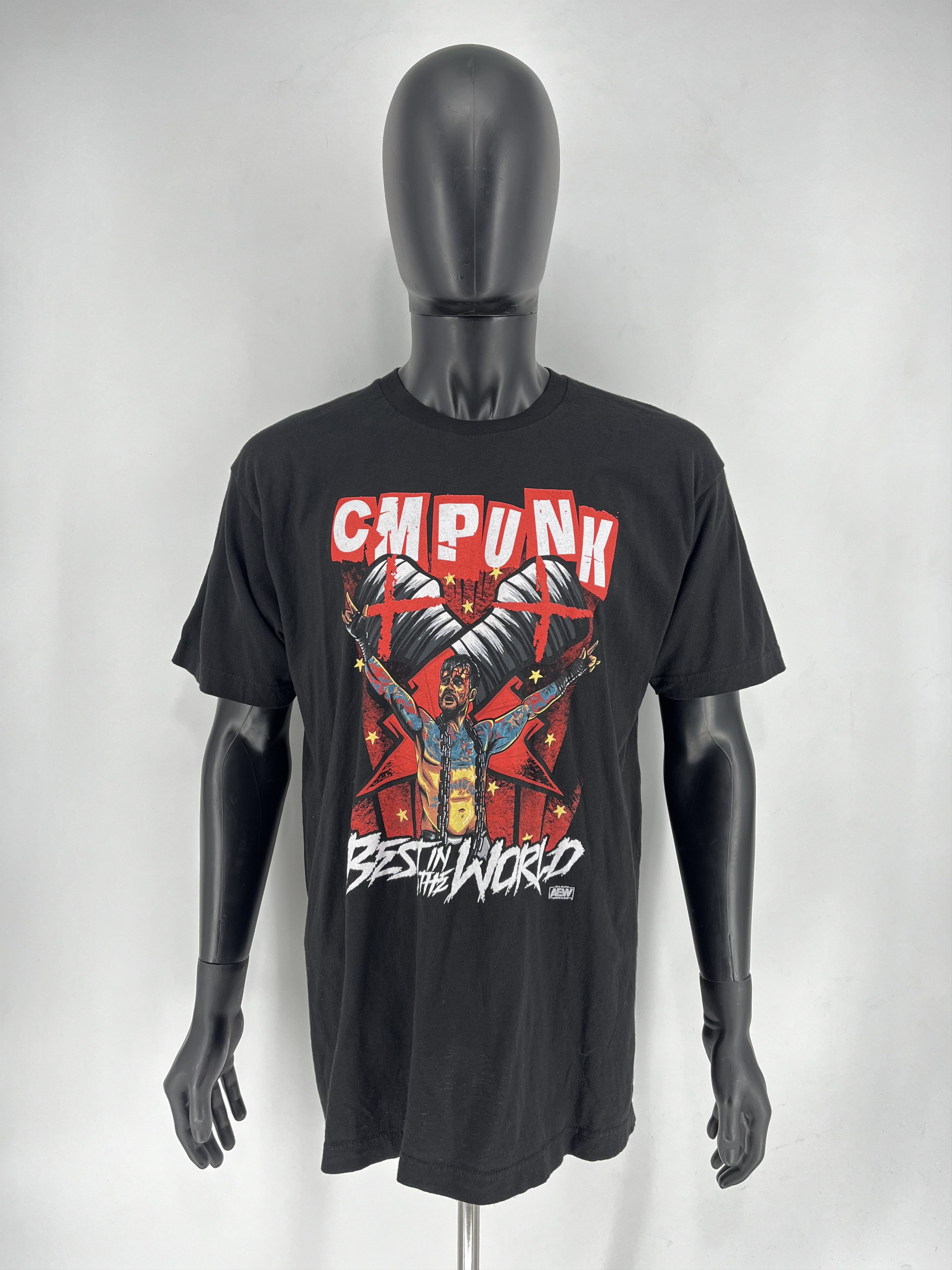 Band Tees × Vintage Vintage Y2K CM Punk WWE Wrestler Black Tee Size XL Size US XL / EU 56 / 4 - 2 Thumbnail