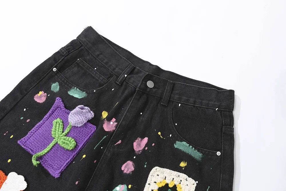 Designer × Japanese Brand Graffiti style denim shorts baggy in vibe style cargo y2k Size US 32 / EU 48 - 6 Thumbnail