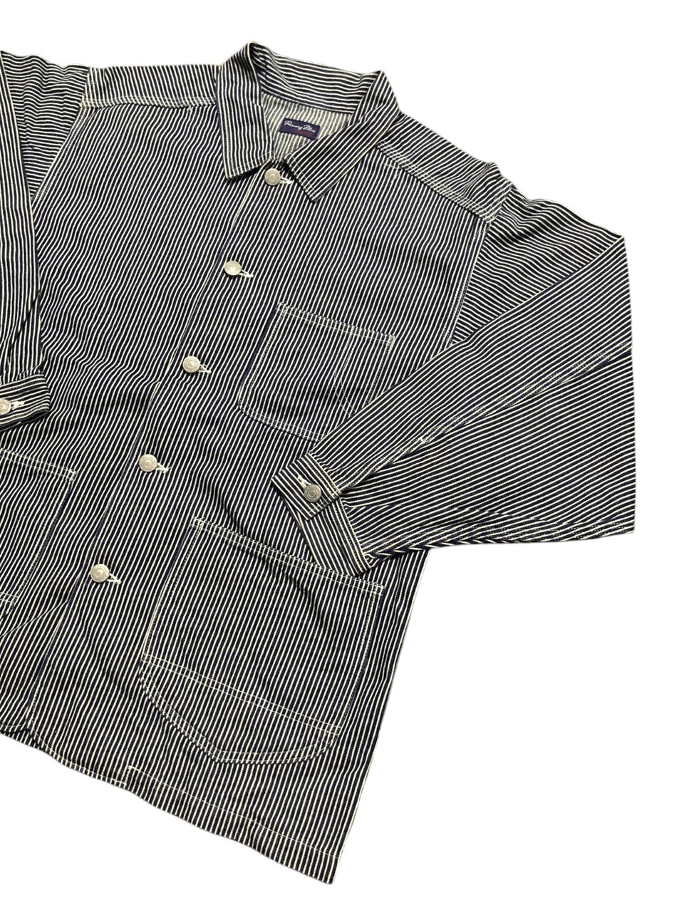 Japanese Brand Vintage Primary Blue Hickory Chore Jacket Size US S / EU 44-46 / 1 - 6 Thumbnail