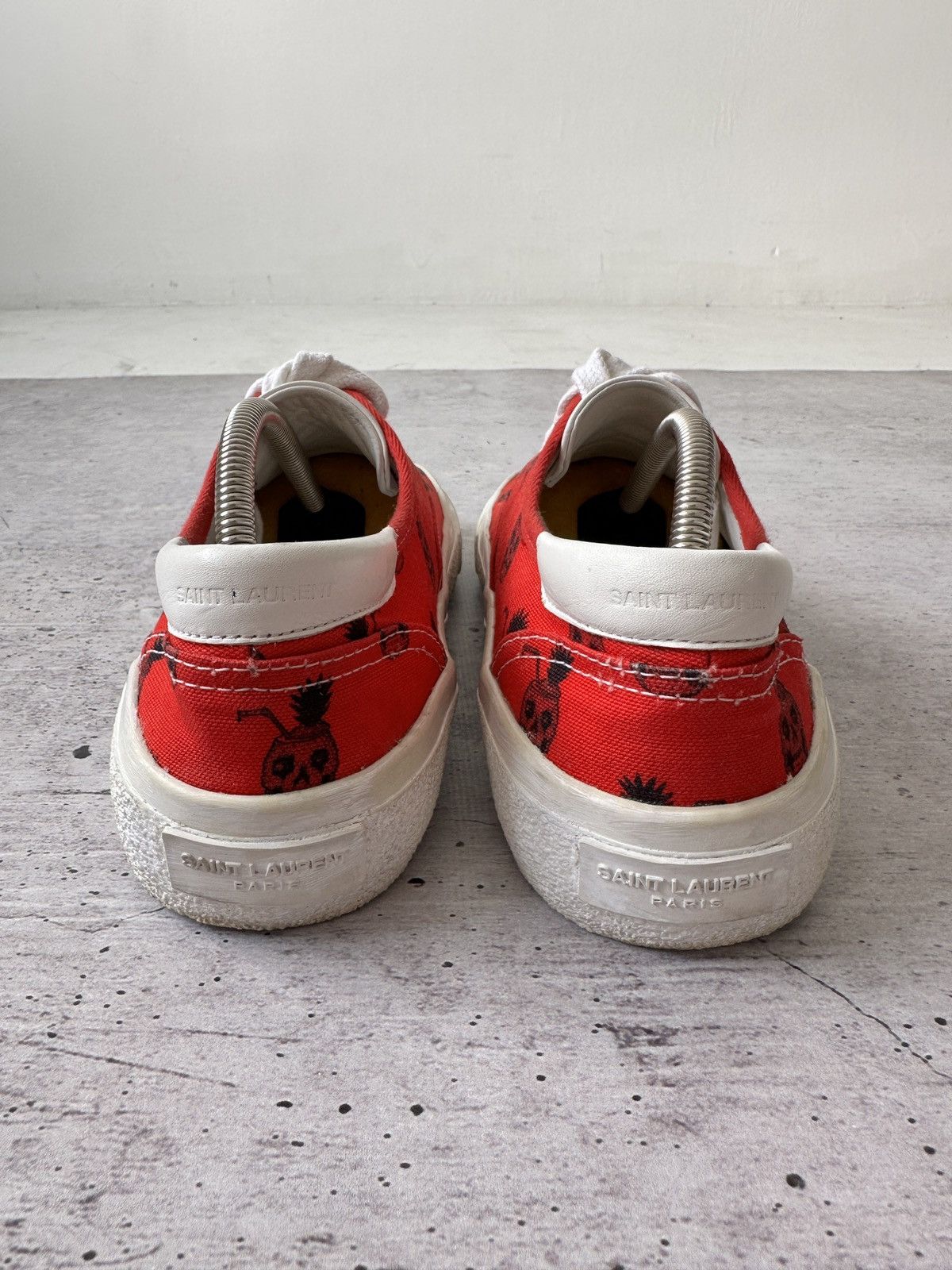 Saint Laurent Paris Saint Laurent Red Pineapple Scull Print Sneakers Size US 8.5 / IT 38.5 - 7 Thumbnail
