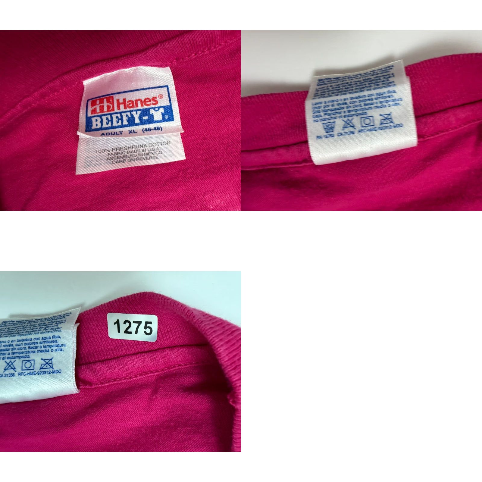 Hanes Vintage Hanes 90s Stick World T-Shirt XL Pink Graphic Short Sleeve Crew Neck Mens Size US XL / EU 56 / 4 - 9 Thumbnail
