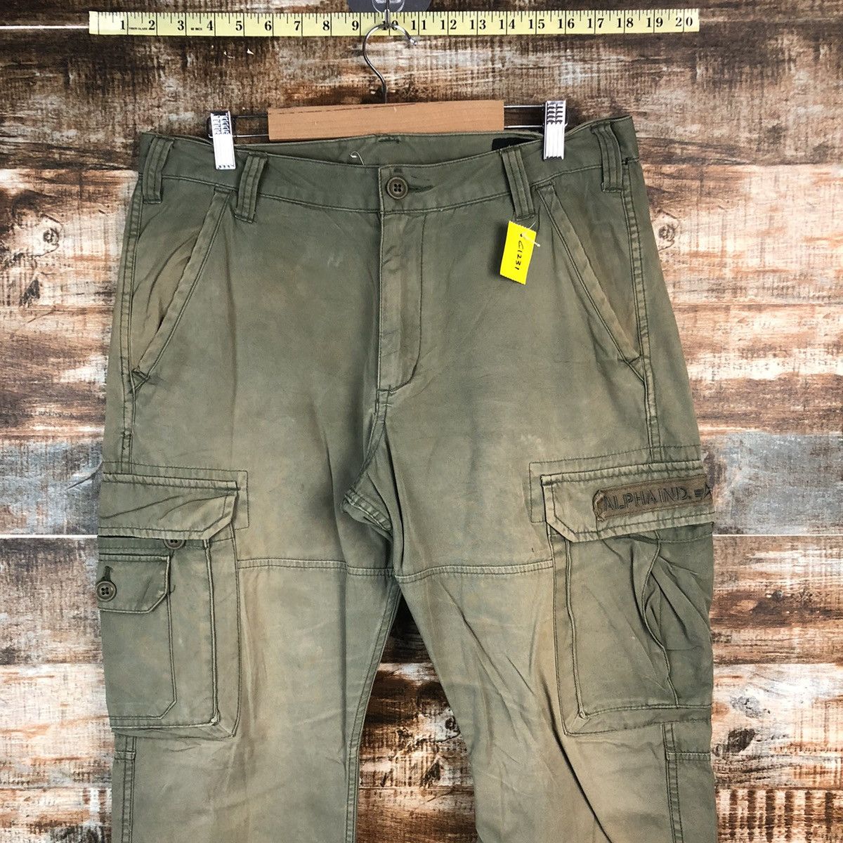 Alpha Industries × Japanese Brand DL Alpha Industries Green Cargo Multipocket Pants #C1231 Size US 31 - 4 Thumbnail