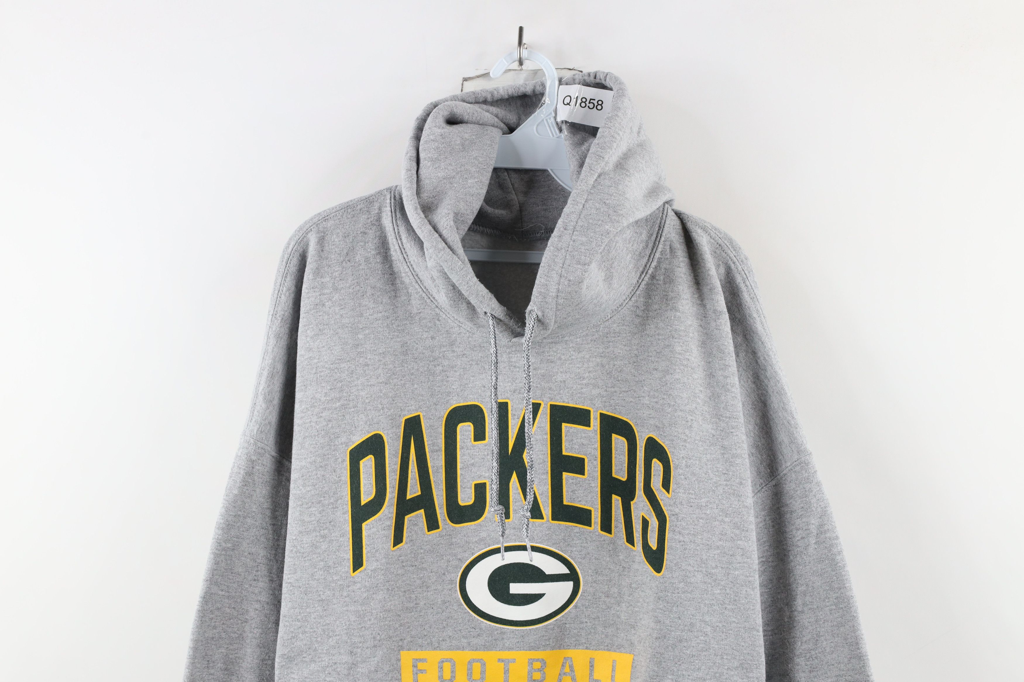 Vintage Vintage 90s Bay Packers Football Hoodie Sweatshirt Gray Size US XXL / EU 58 / 5 - 2 Thumbnail