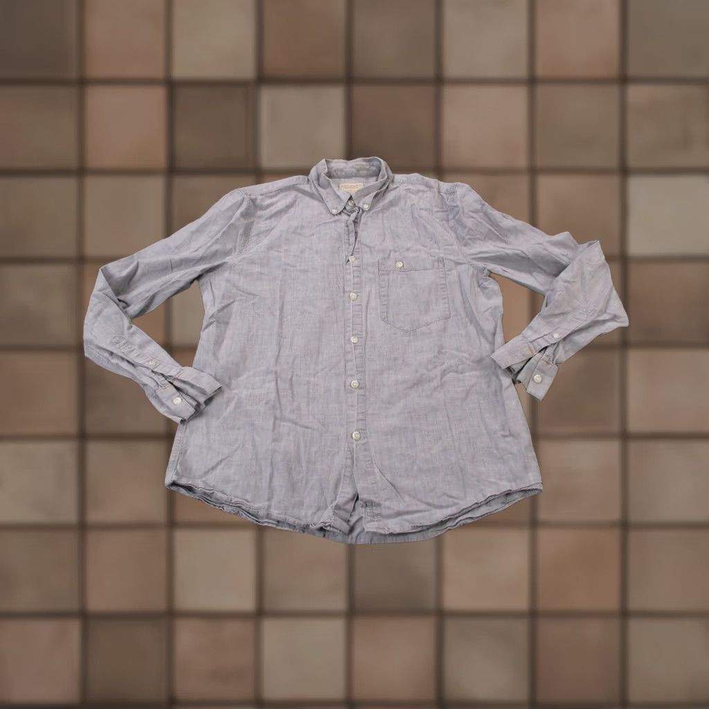 Nudie Jeans Nudie Jeans Shirt Mens M Blue Chambray Lightweight Casual Button-Up Cotton Long Sleeve Size US M / EU 48-50 / 2 - 1 Thumbnail