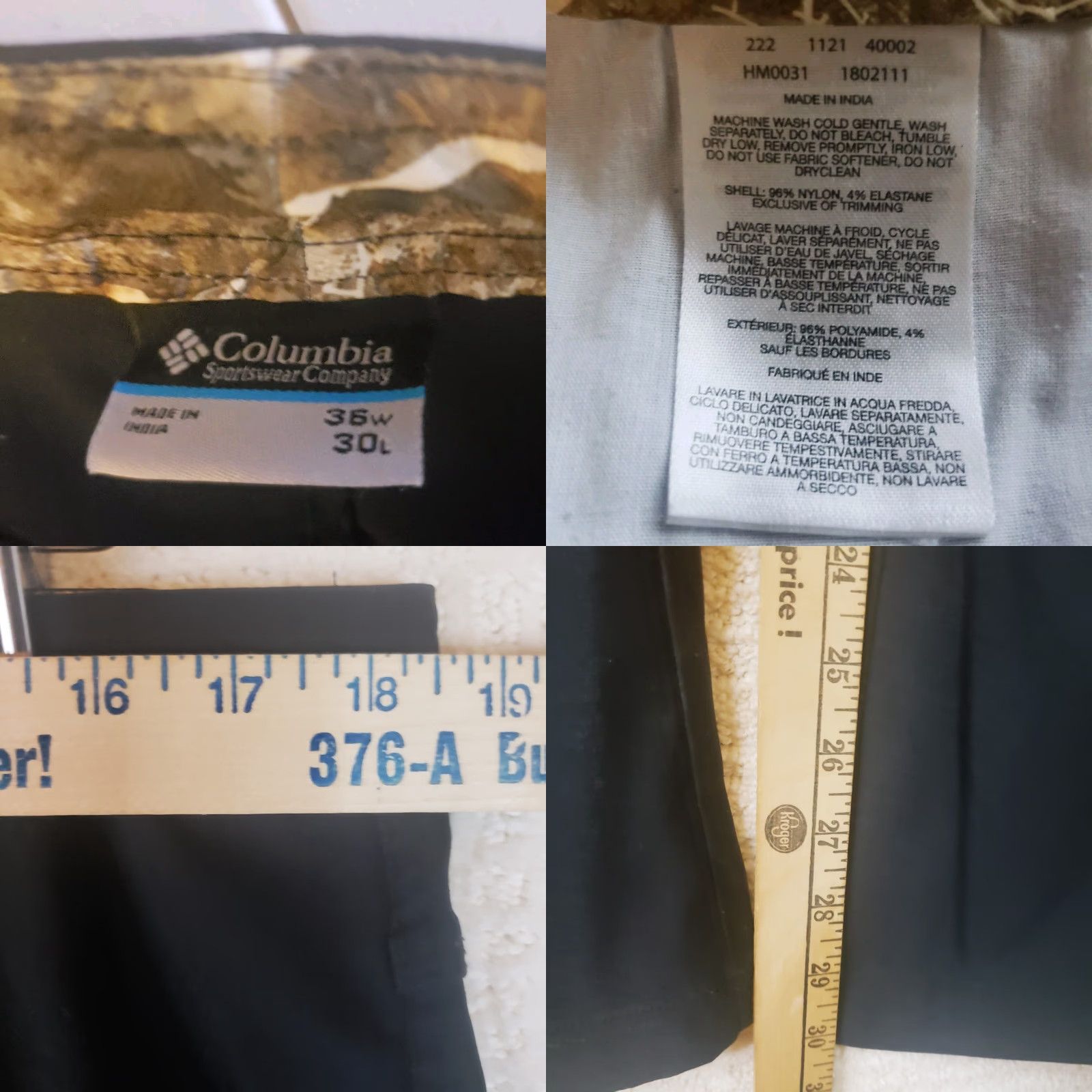 Vintage Columbia PFG Pants 36X30 Black Outdoor Activewear Cargo 5-Pocket Regular Straight Mens Size US 36 / EU 52 - 10 Thumbnail