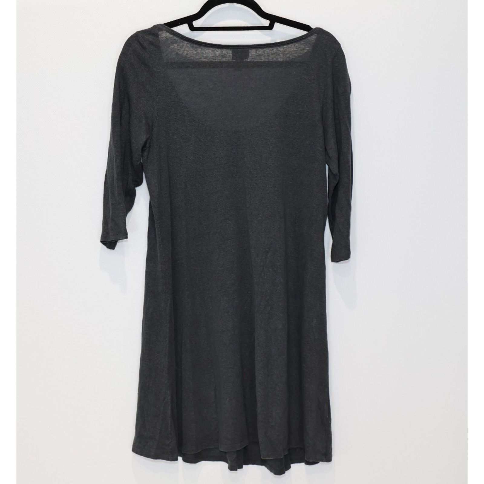 Eileen Fisher EILEEN FISHER Black 100% Linen Round Neck Tunic Dress Sz XS Size XS / US 0-2 / IT 36-38 - 3 Thumbnail