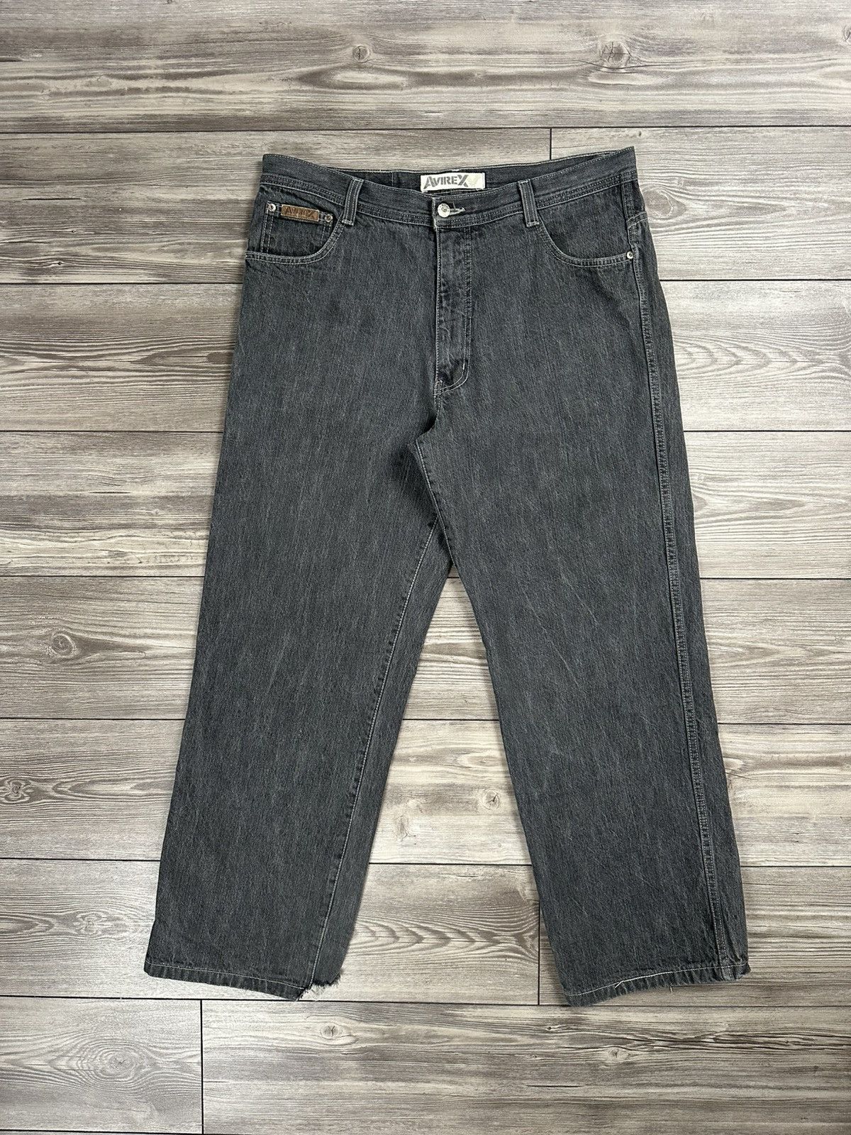 JNCO Vintage Y2K Avirex Baggy Denim Embroidered Eagle Jeans Size US 38 / EU 54 - 2 Thumbnail