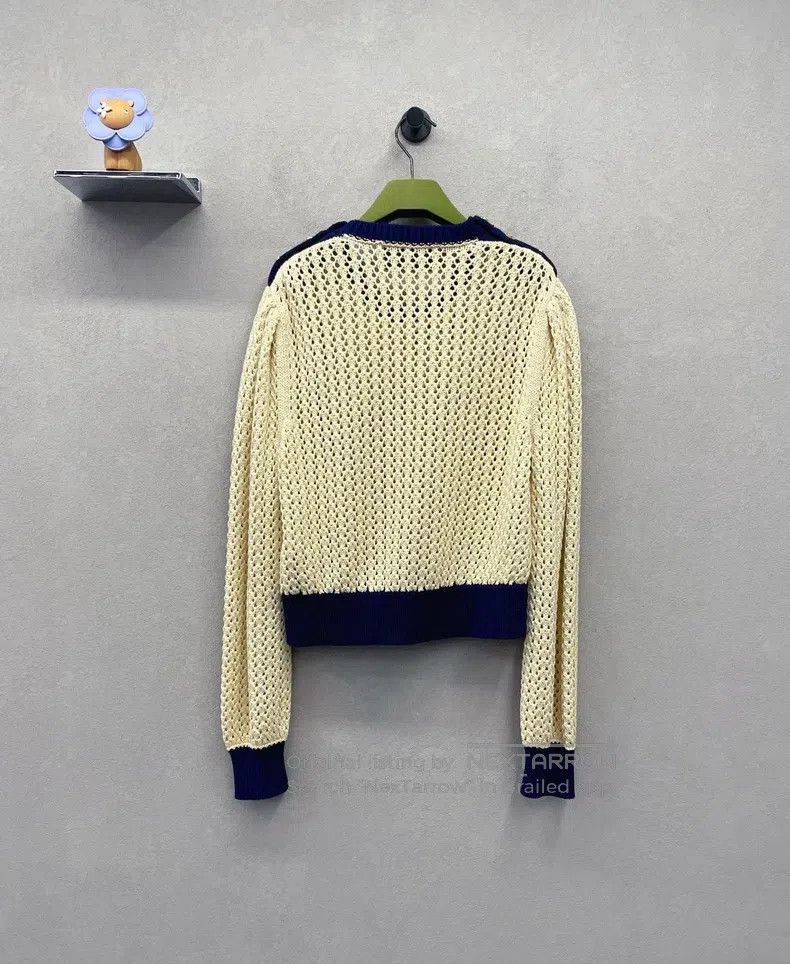 Gucci Gucci Beige hollow mesh knitted sweater Size S / US 4 / IT 40 - 3 Thumbnail