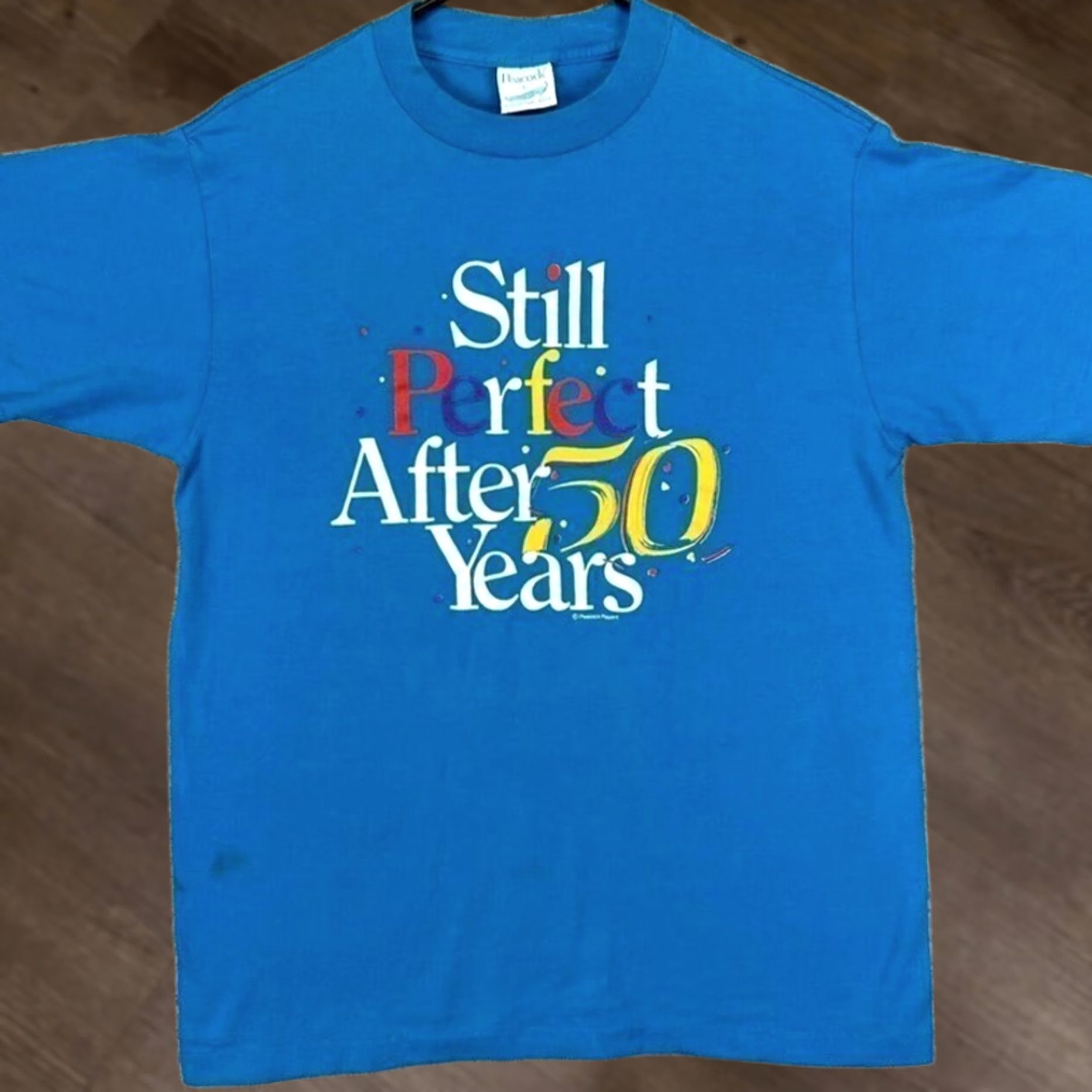 Vintage VINTAGE Peacock T-Shirt Mens Large Blue Still Perfect After 50 Yrs Made In USA Shirt Mens L Blue Graphic Print USA 50th Birthday Vintage Tee Size US L / EU 52-54 / 3 - 1 Thumbnail