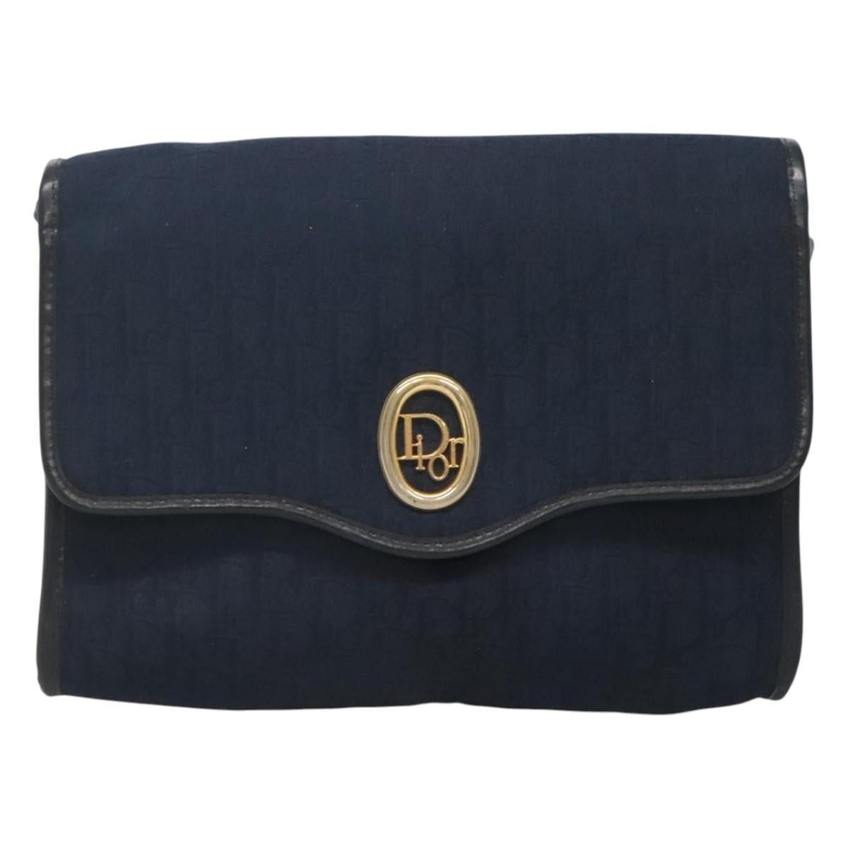 Dior DIOR Trotter Canvas Shoulder Bag Navy Gold Size ONE SIZE - 13 Thumbnail