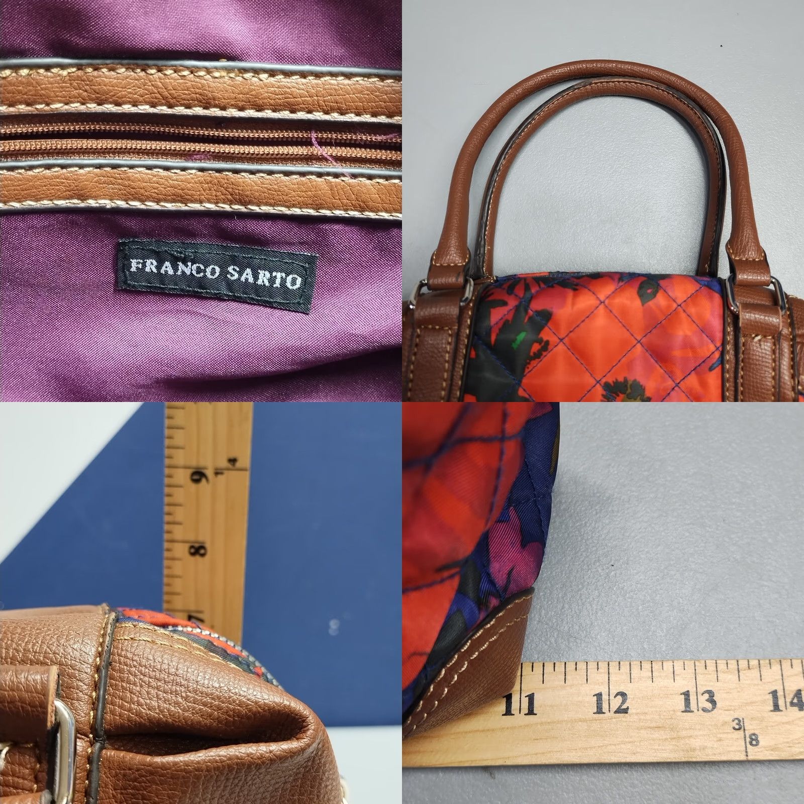 Franco Sarto Franco Sarto Satchel Bag Womens Multicolor Floral Quilted W/ Keychain Wallet Set of 2 Size ONE SIZE - 9 Thumbnail