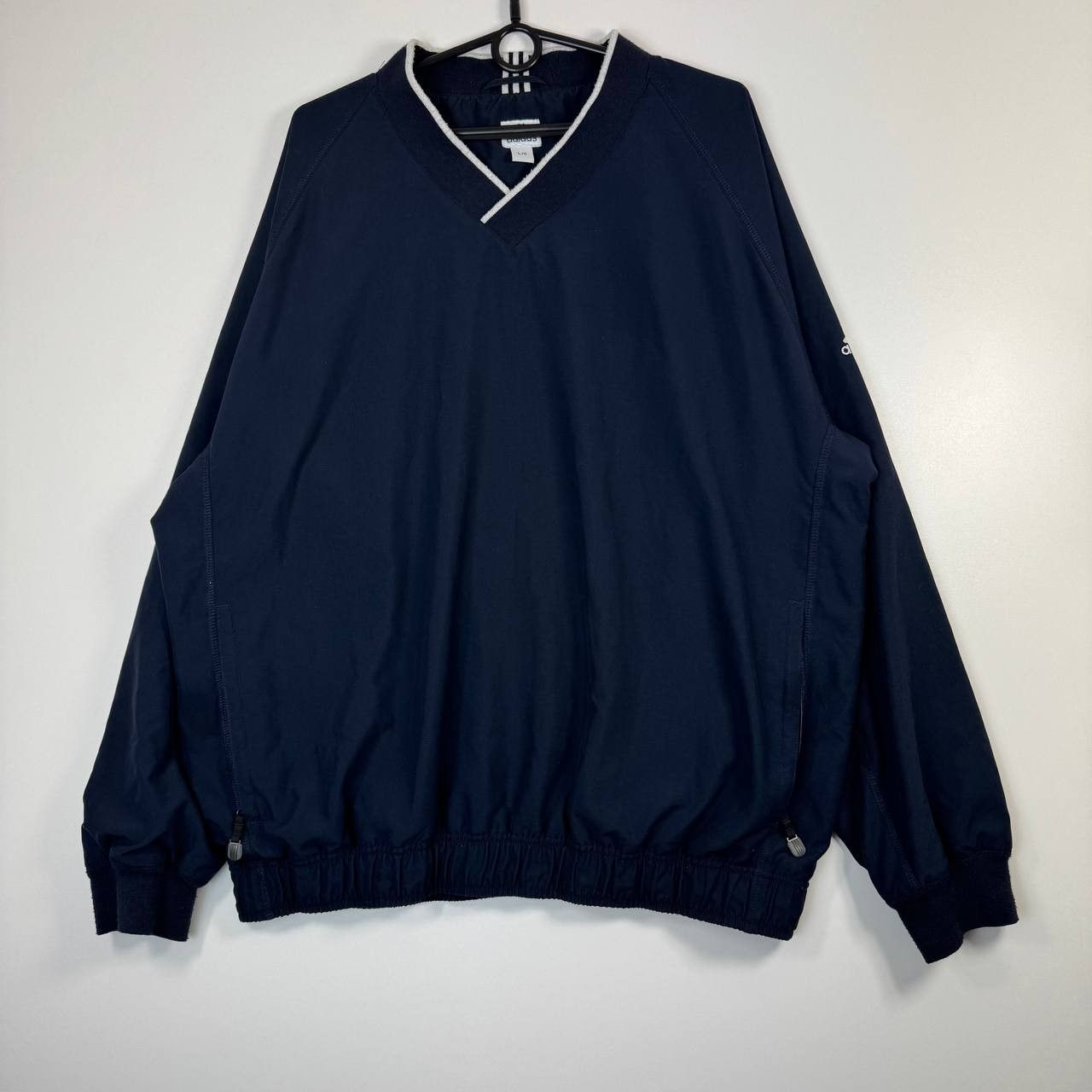 Adidas Adidas ClimaShell Windbreaker Jacket Navy Blue V Neck Mens L Size US L / EU 52-54 / 3 - 1 Thumbnail