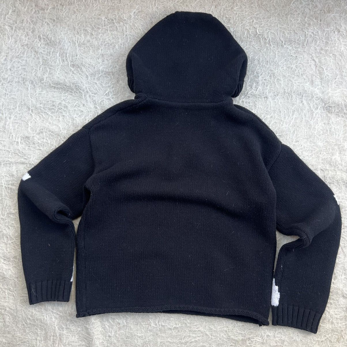 JW Anderson JW Anderson Black & White Anchor Wool Knit Hoodie – Size L Size US L / EU 52-54 / 3 - 2 Thumbnail