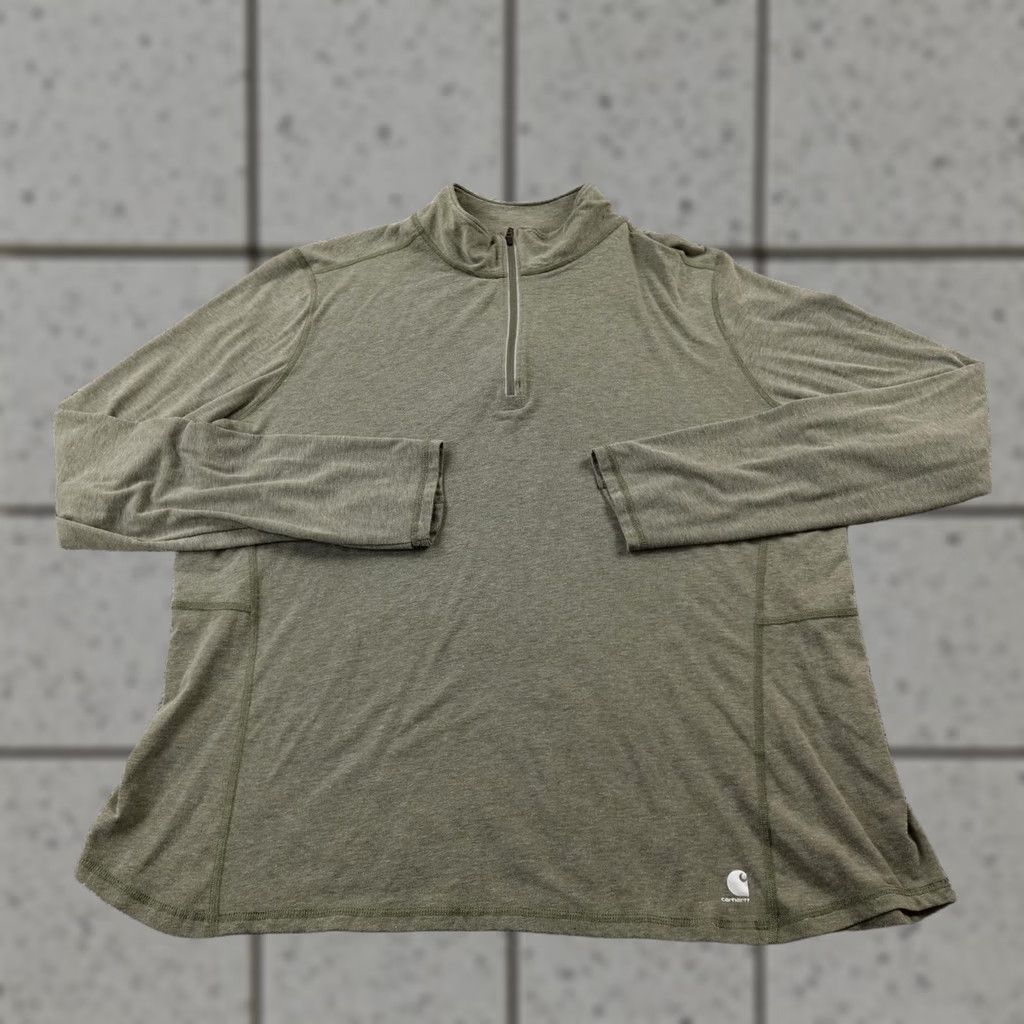 Carhartt Carhartt Shirt Womens 2XL Green Force Pullover 1/4 Zip Long Sleeve Performance Mock Neck) Size XXL / US 16-18 / IT 52-54 - 1 Thumbnail