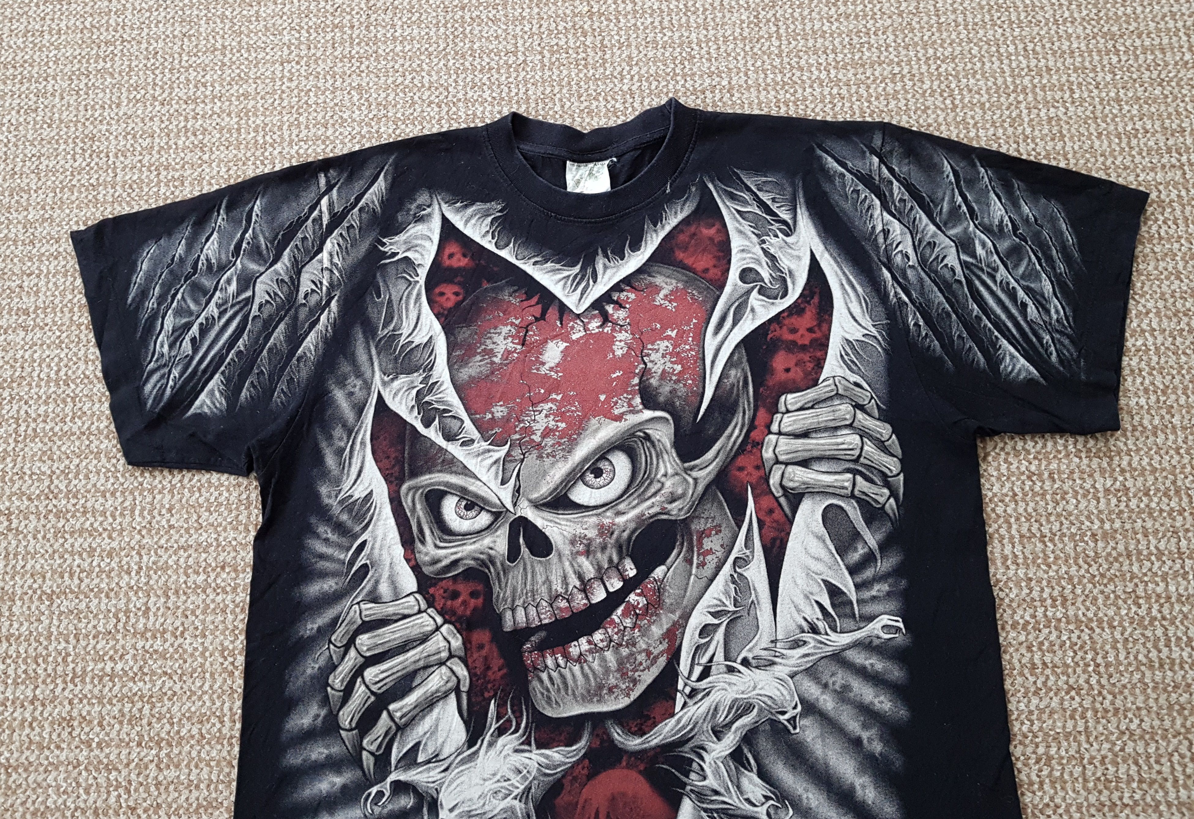 Expert Horror Vintage Rock Eagle Horror Skull T Shirt Tee Size US XL / EU 56 / 4 - 2 Thumbnail