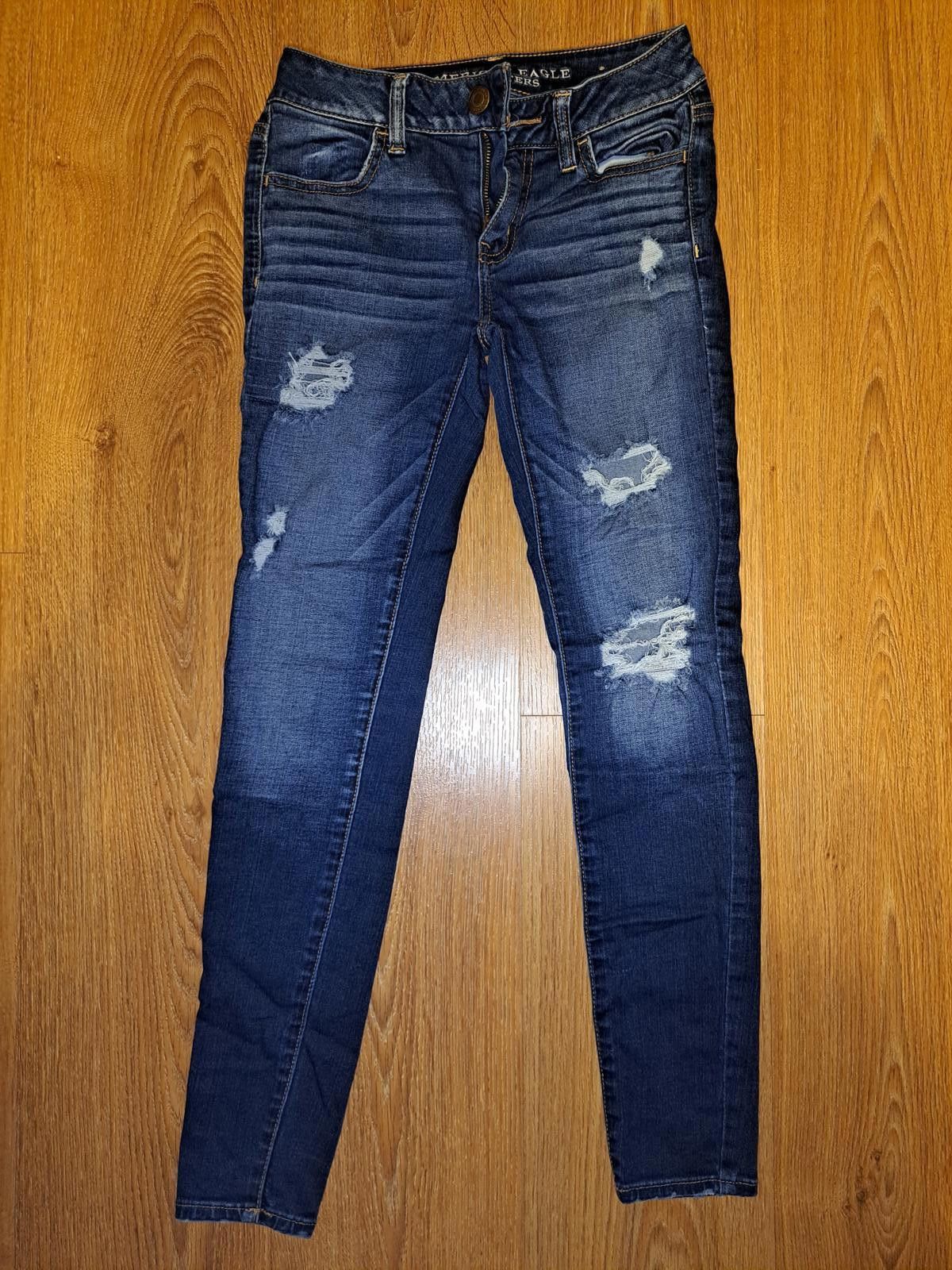 American Eagle Outfitters American Eagle Jeans Womens 26x27 Blue Cotton Distressed Size 26" / US 2 / IT 38 - 1 Thumbnail