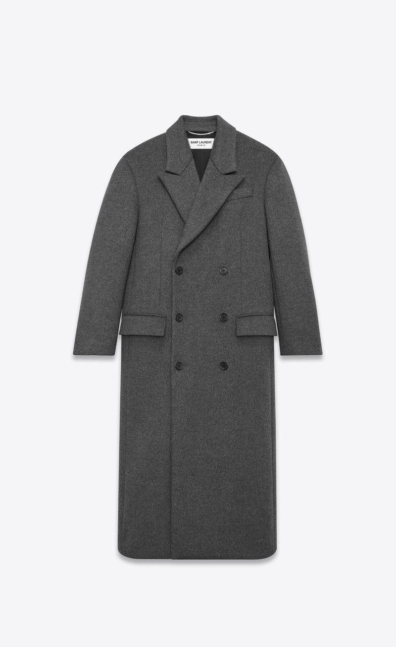 Saint Laurent Paris oc11z1225 759971 Oversized Coat in Wool in Grey Size US S / EU 44-46 / 1 - 1 Thumbnail