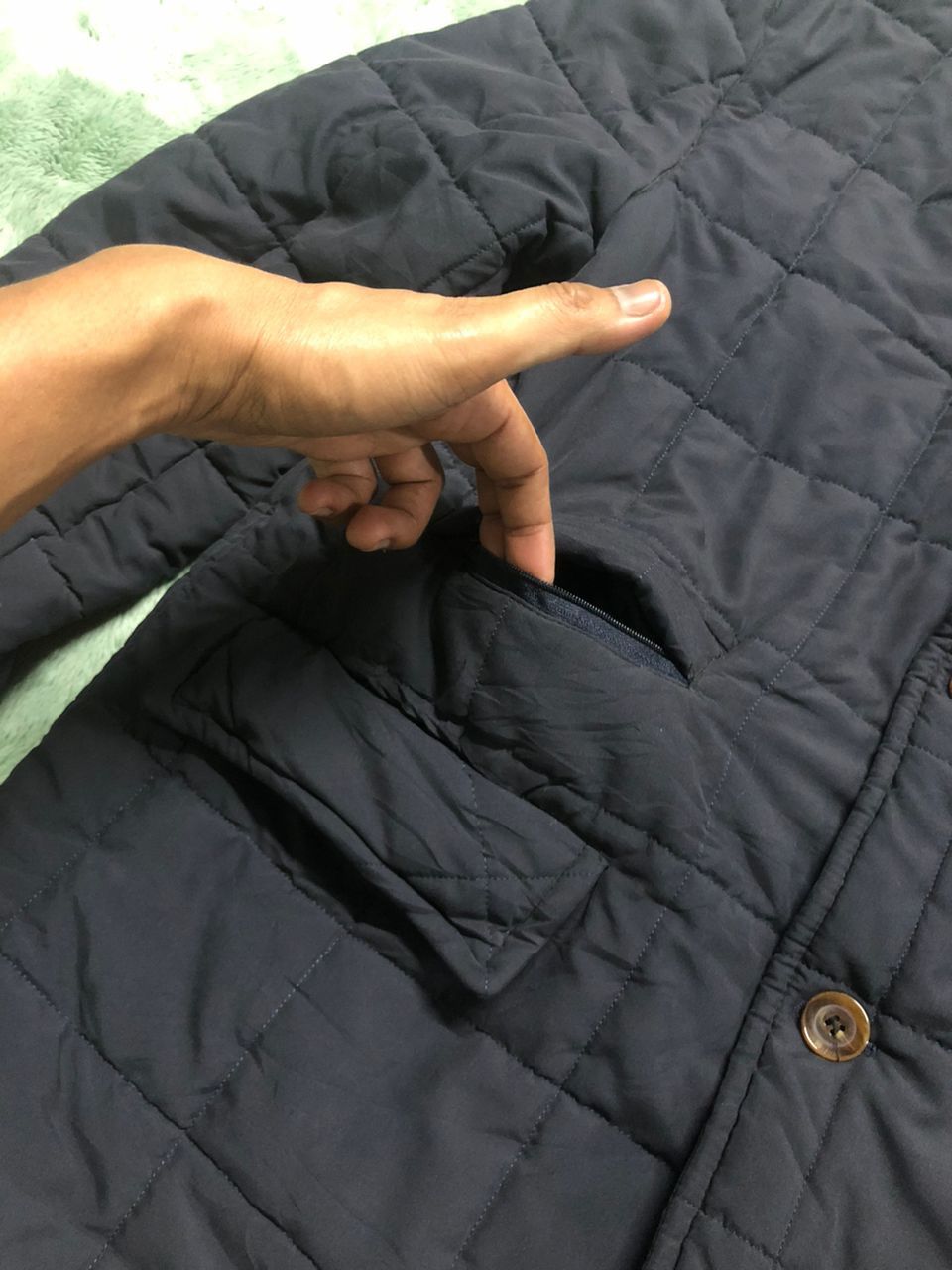 Vintage Vintage Ital Style Quilted Down Coat Jacket Leather Collar Size US XL / EU 56 / 4 - 17 Thumbnail