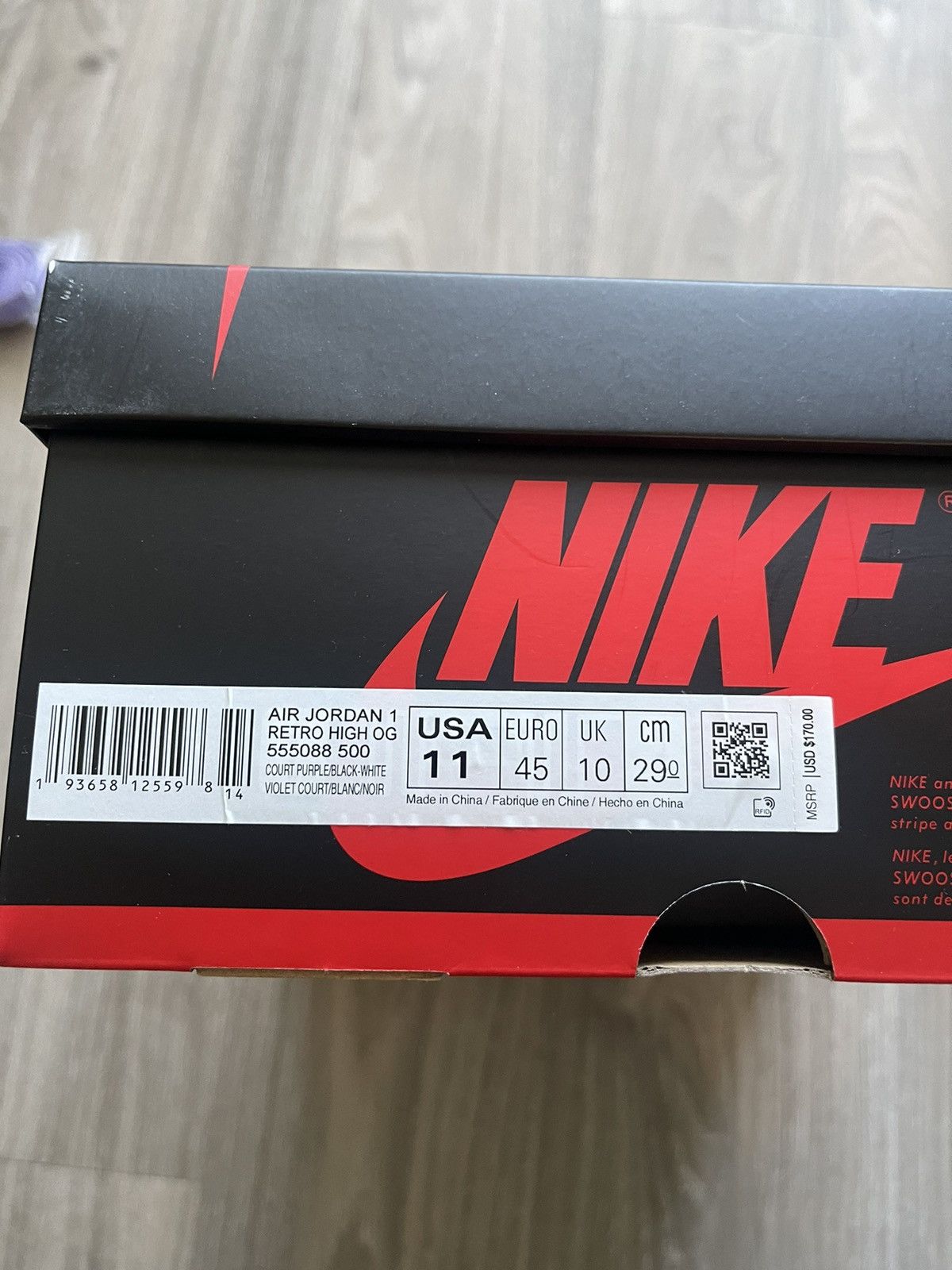 Jordan Brand Air Jordan 1 High OG: Court Purple 2.0 Size US 11 / EU 44 - 6 Thumbnail