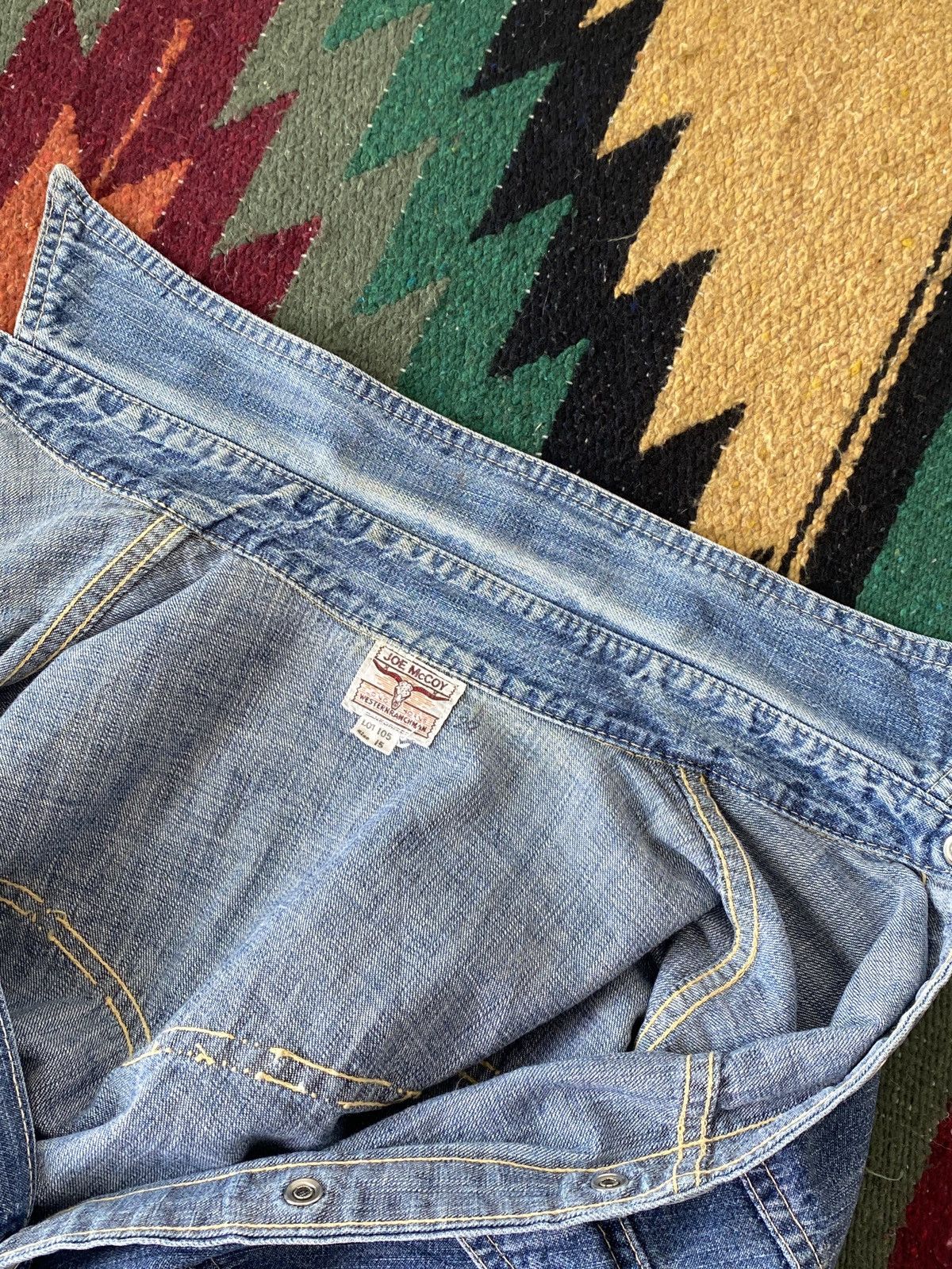 The Real McCoy's Joe McCoy Long Horn Chambray Denim Shirt Size US M / EU 48-50 / 2 - 8 Thumbnail