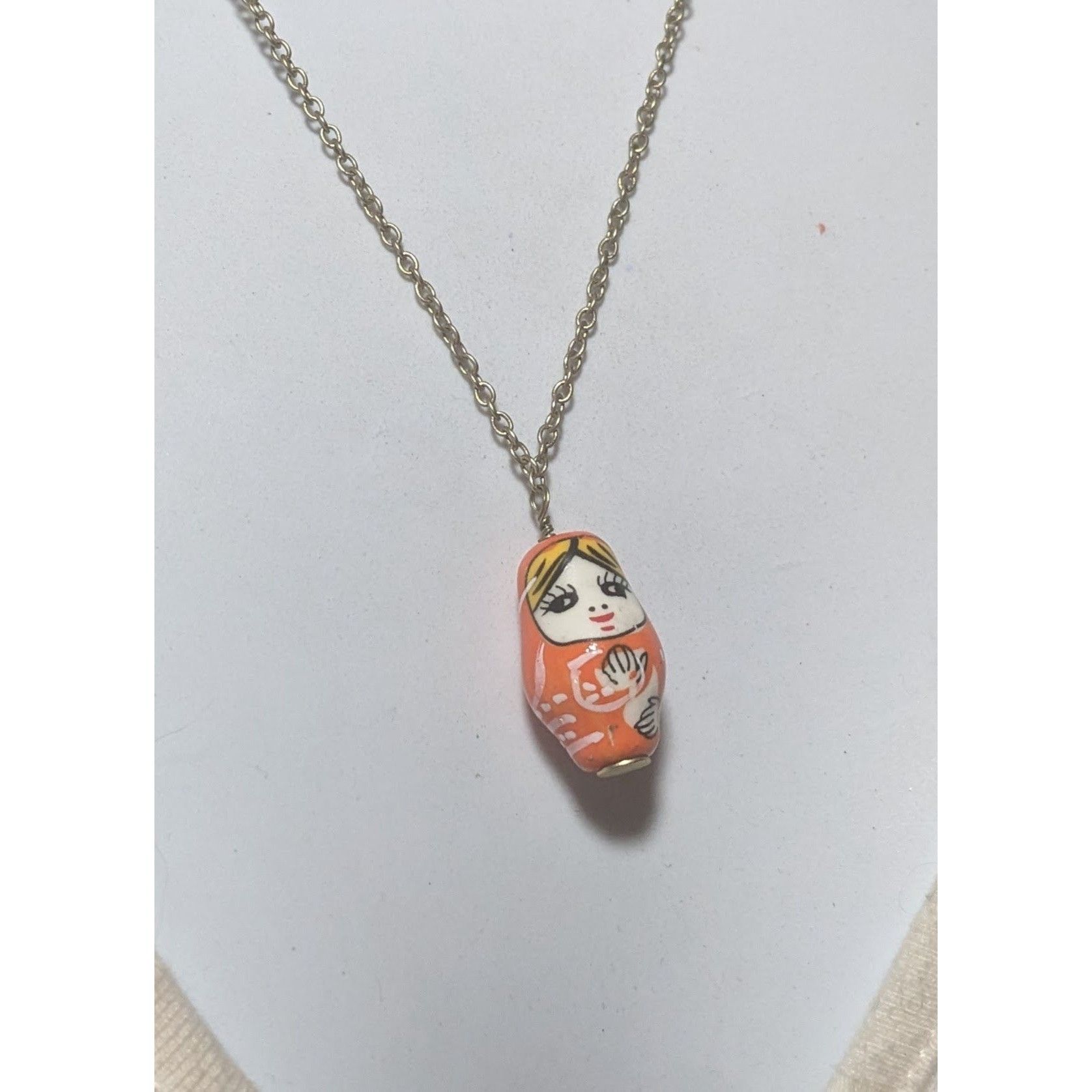Other Retro Orange Russian Nesting Doll Necklace Size ONE SIZE - 9 Thumbnail